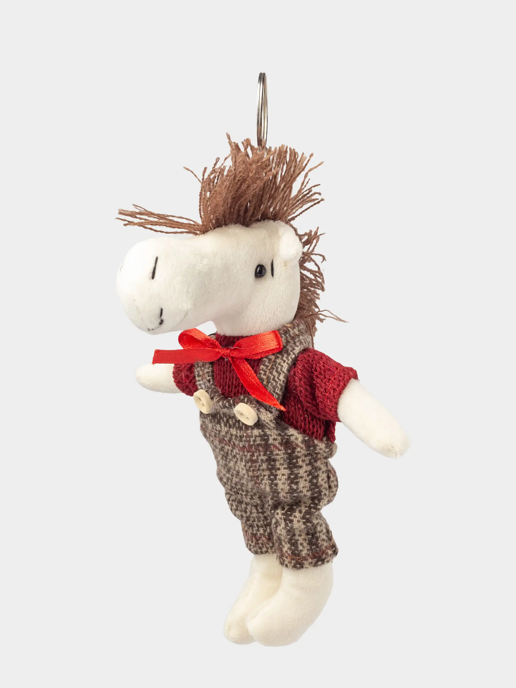 Брелок, 18 см, мягкий, полиэстер, бежевый, Конь в красных брюках, Cute horse