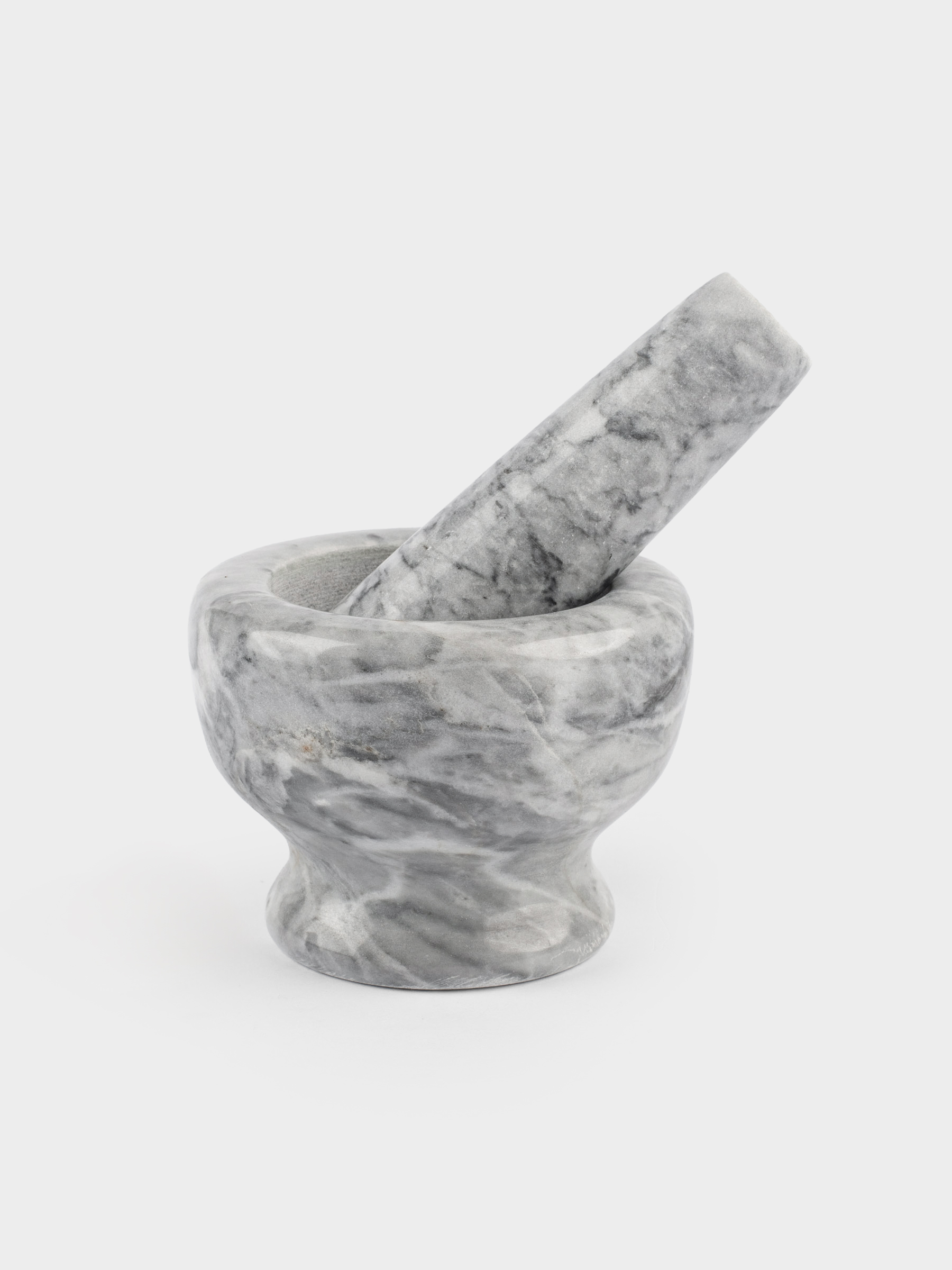 Ступка для специй, 7 см, с пестиком, мрамор, серая, Marble, image-1