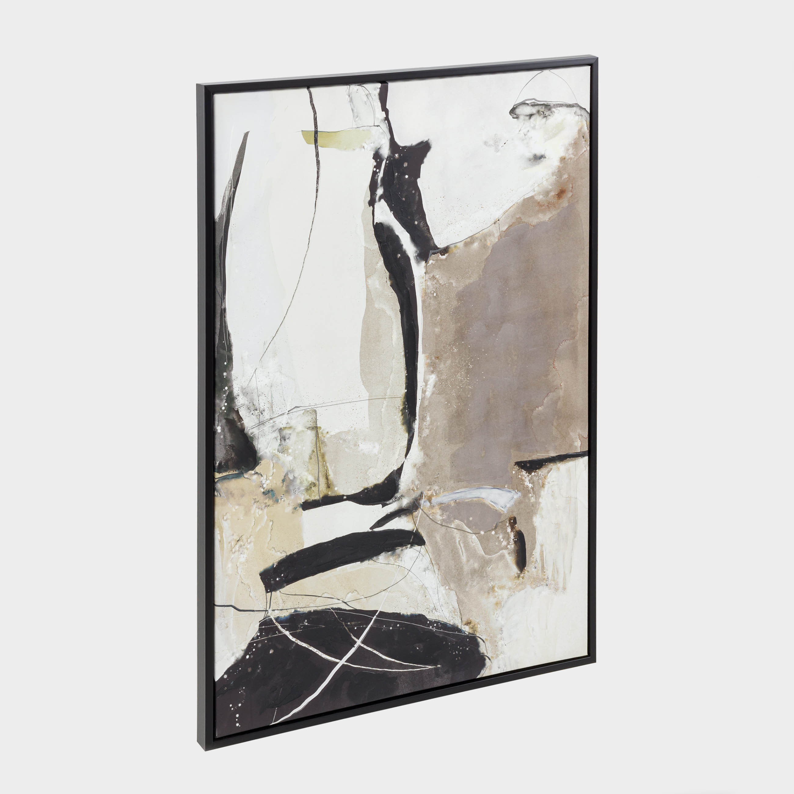 Картина в раме, 80х120 см, холст, коричнево-черная, Абстракция, Abstract