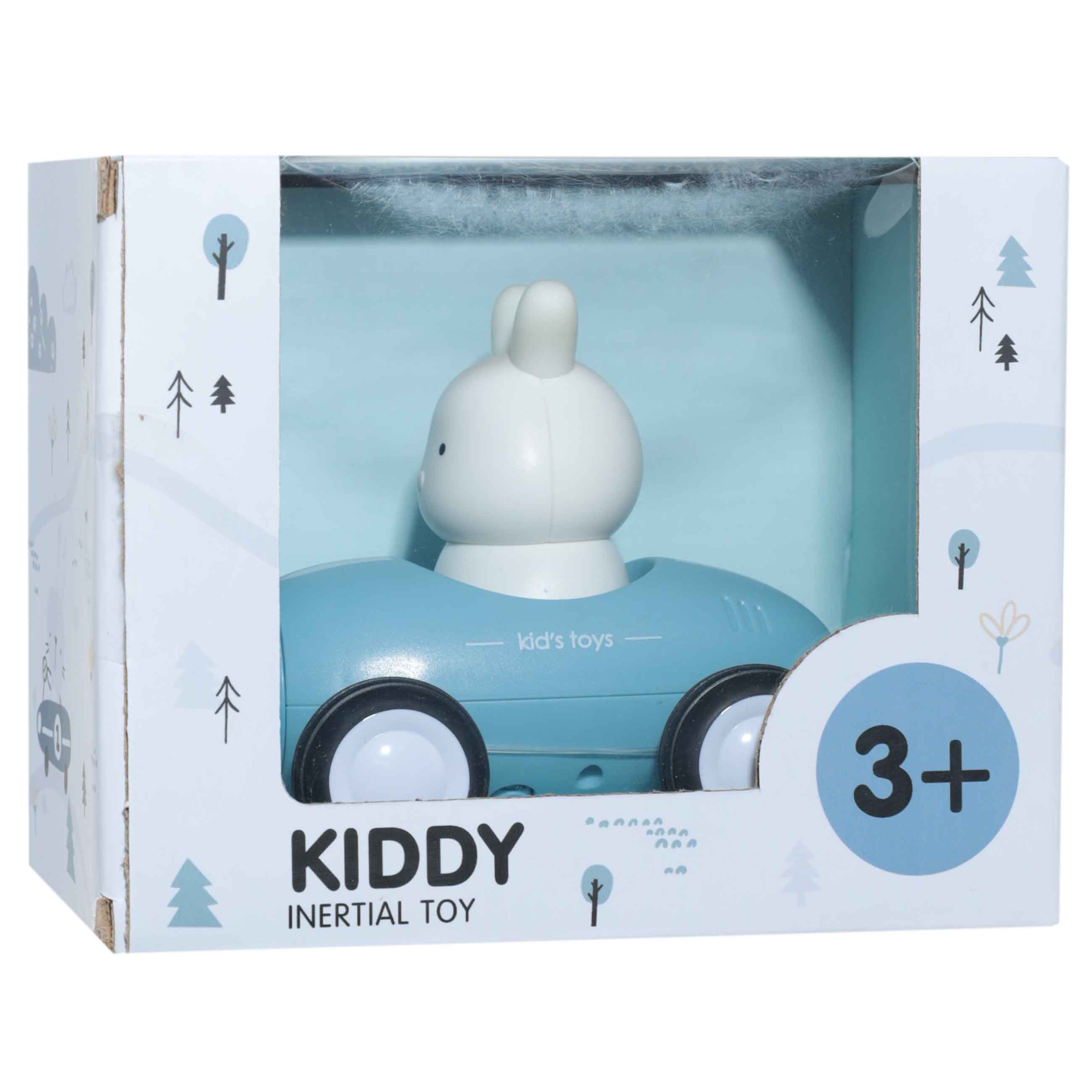 Игрушка, 11х9 см, инерционная, музыкальная, с подсветкой, пластик, голубая, Машинка, Kiddy, image-2