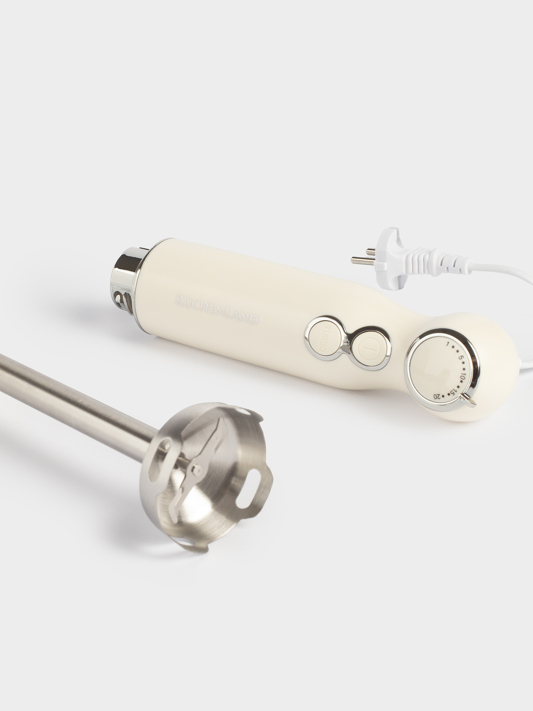 Блендер погружной, электрический, 800 Вт, 4 пр, сталь/пластик, бежевый, Vintage kitchen, image-2