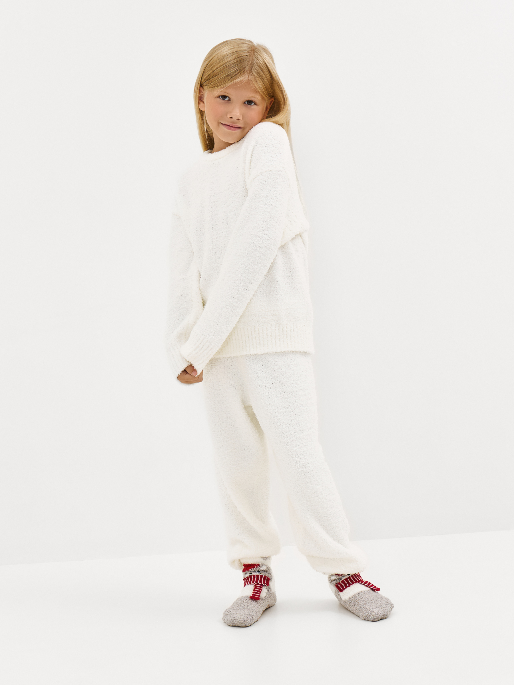 Джемпер детский, полиэстер, молочный, Aimi, image-2