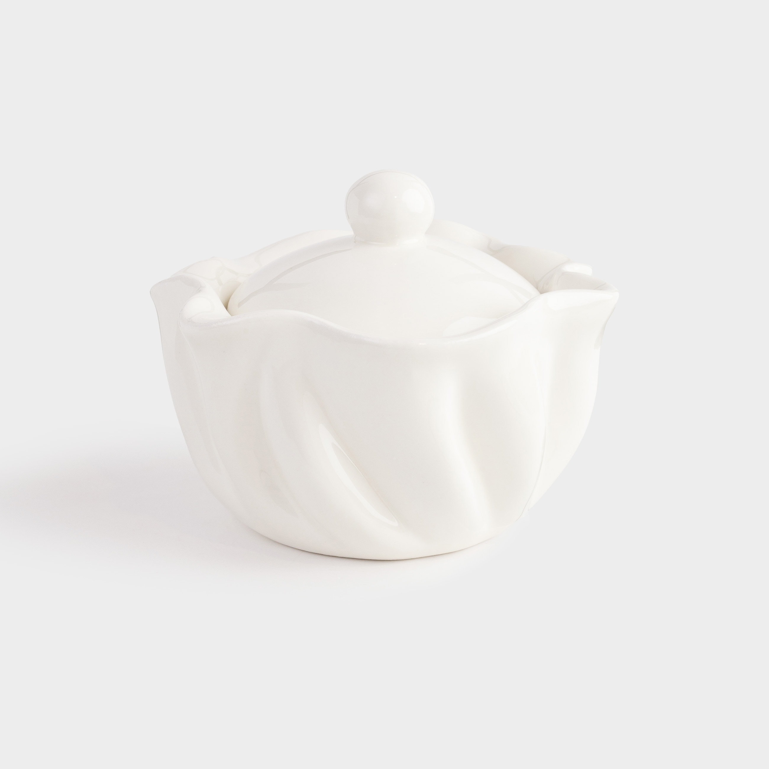 Шкатулка для украшений, 11х9 см, керамика, молочная, Мятый эффект, Crumple, image-0
