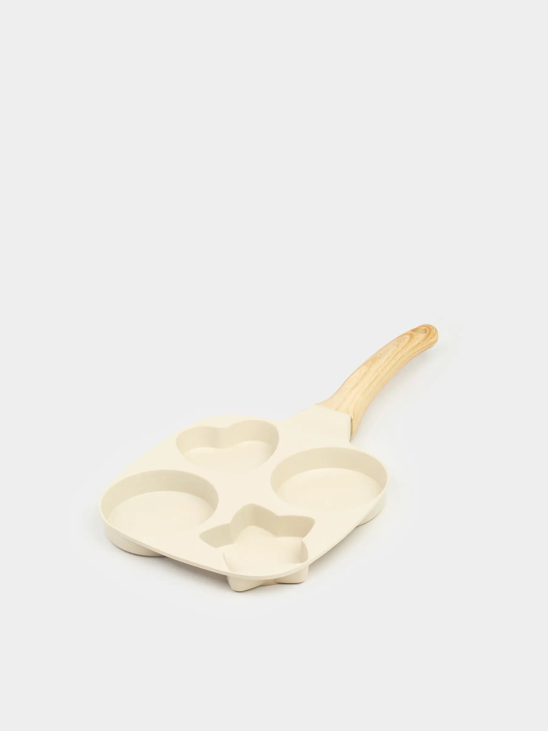 Сковорода для яиц и оладий, 19 см, 4 отд, с покрытием, алюминий, молочная, Фигуры, Sentimentality