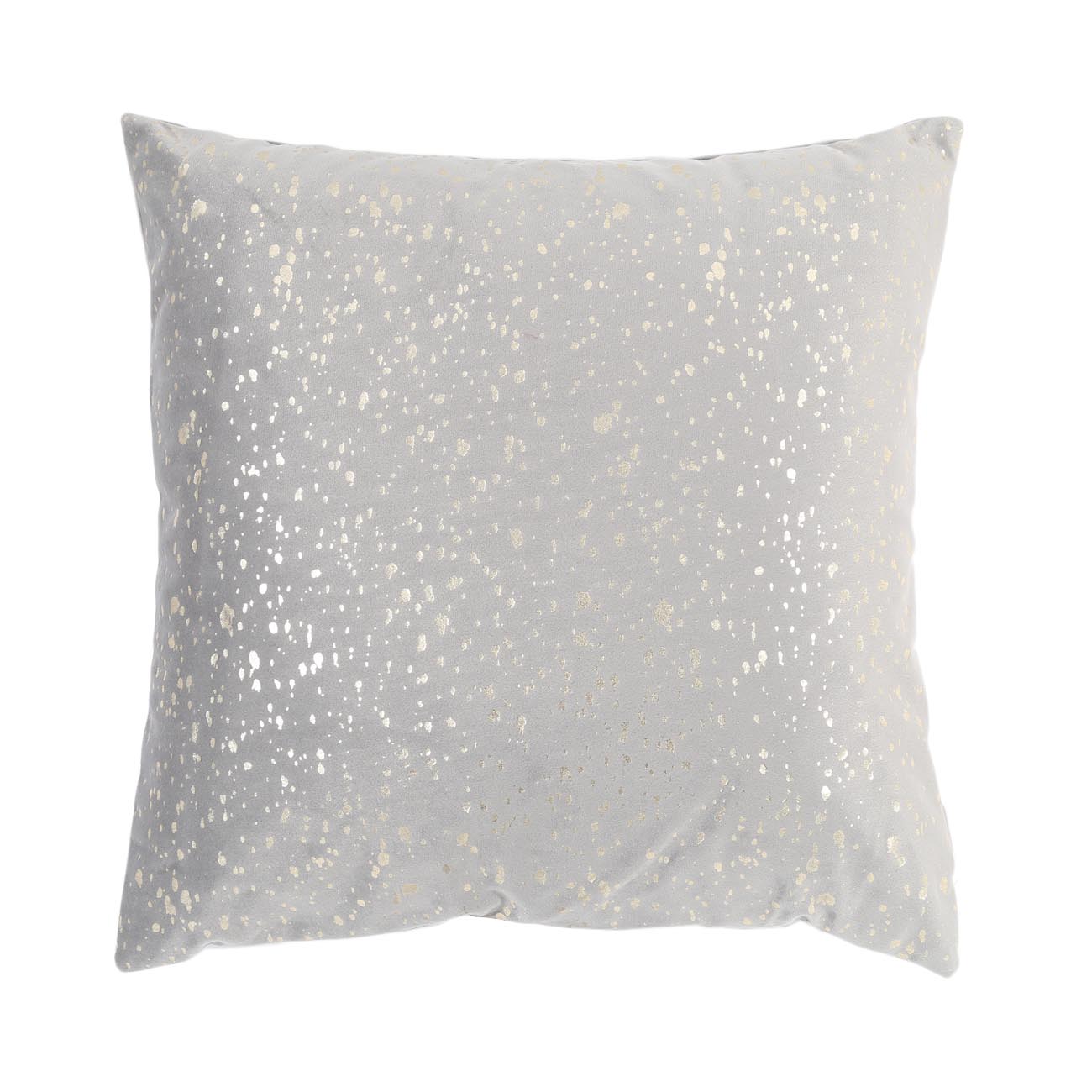 

Подушка декоративная, 43х43 см, вельвет, серая, Серебряные капли, Sparkle