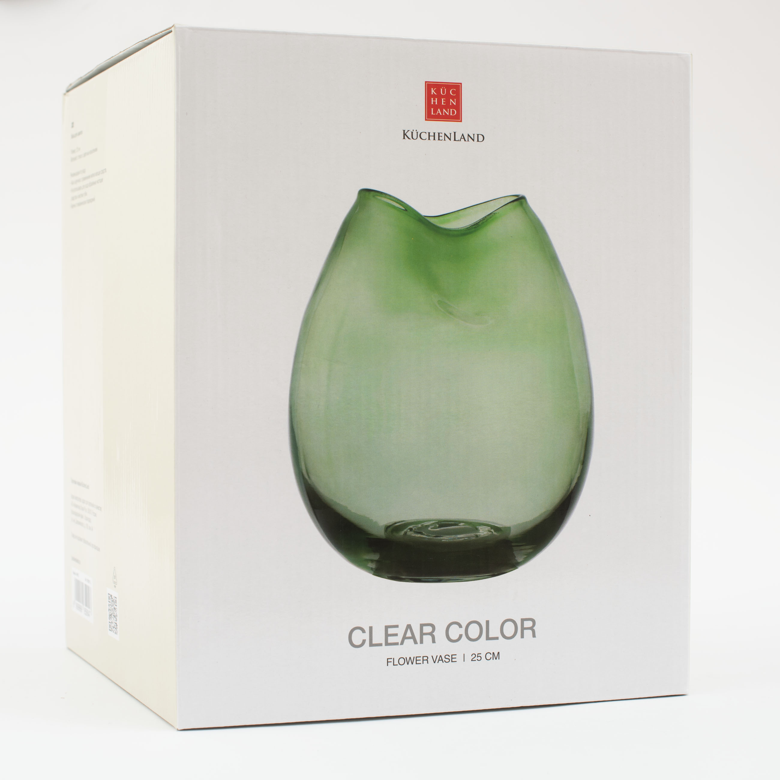 Ваза для цветов, 25 см, стекло, зеленая, Clear color изображение № 5