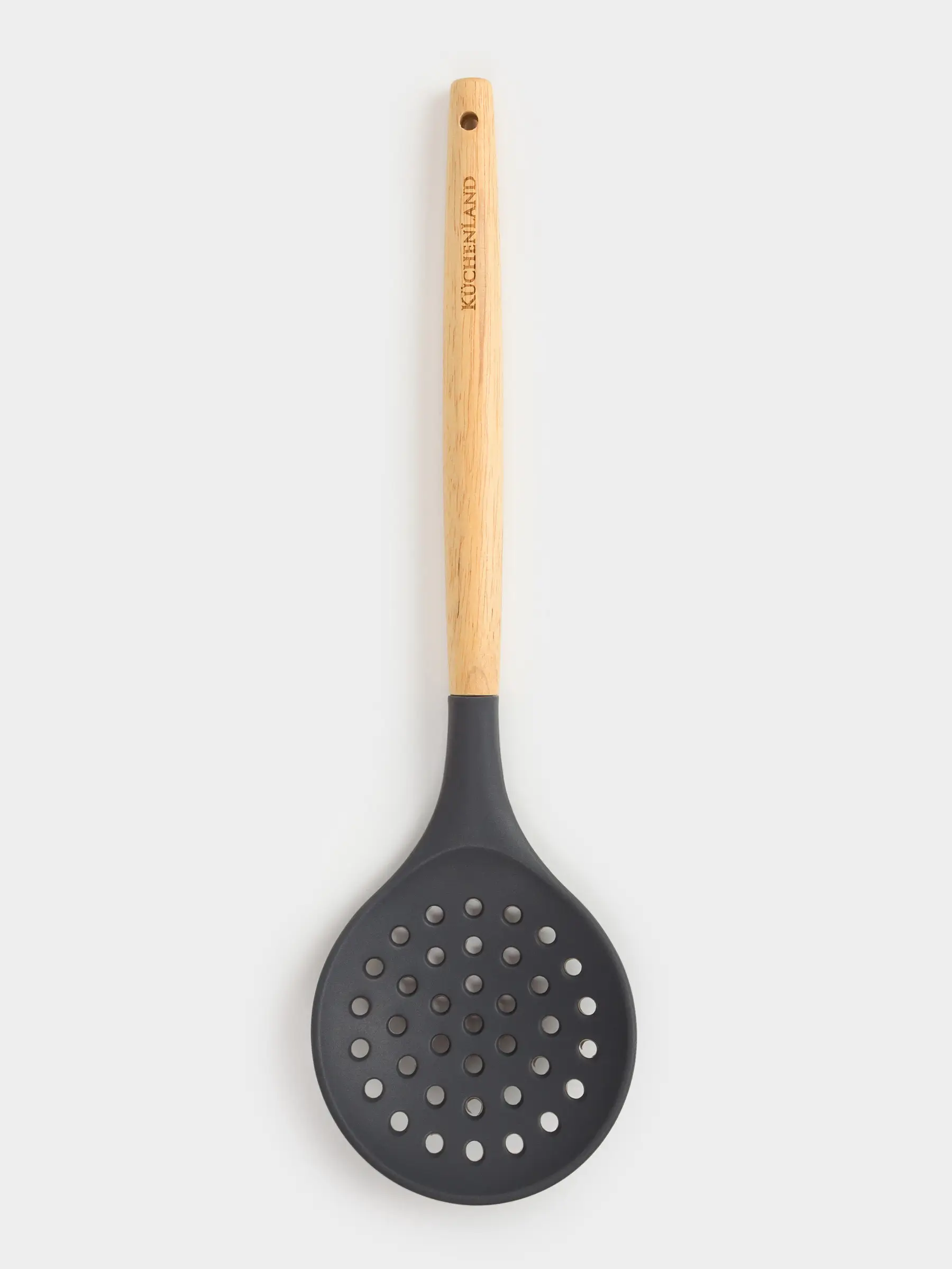 Шумовка, 32 см, силикон/дерево, серая, Weekend