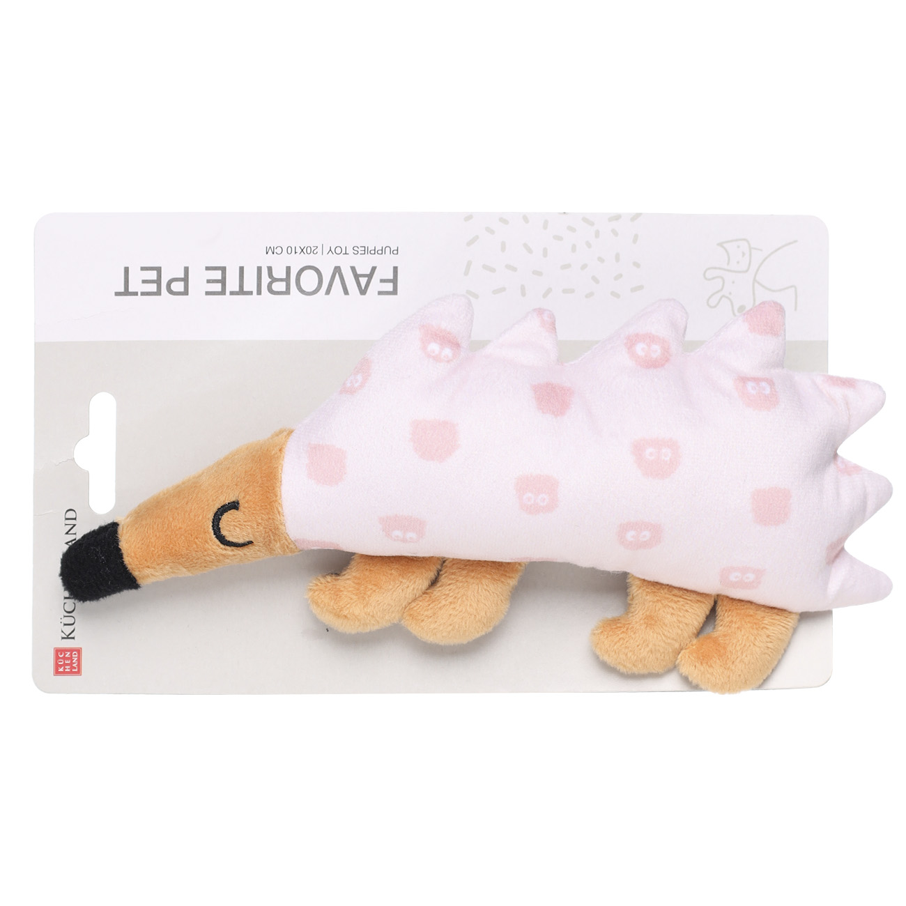 Игрушка для щенков, 20х10 см, полиэстер, розовая, Ежик, Small pet изображение № 2