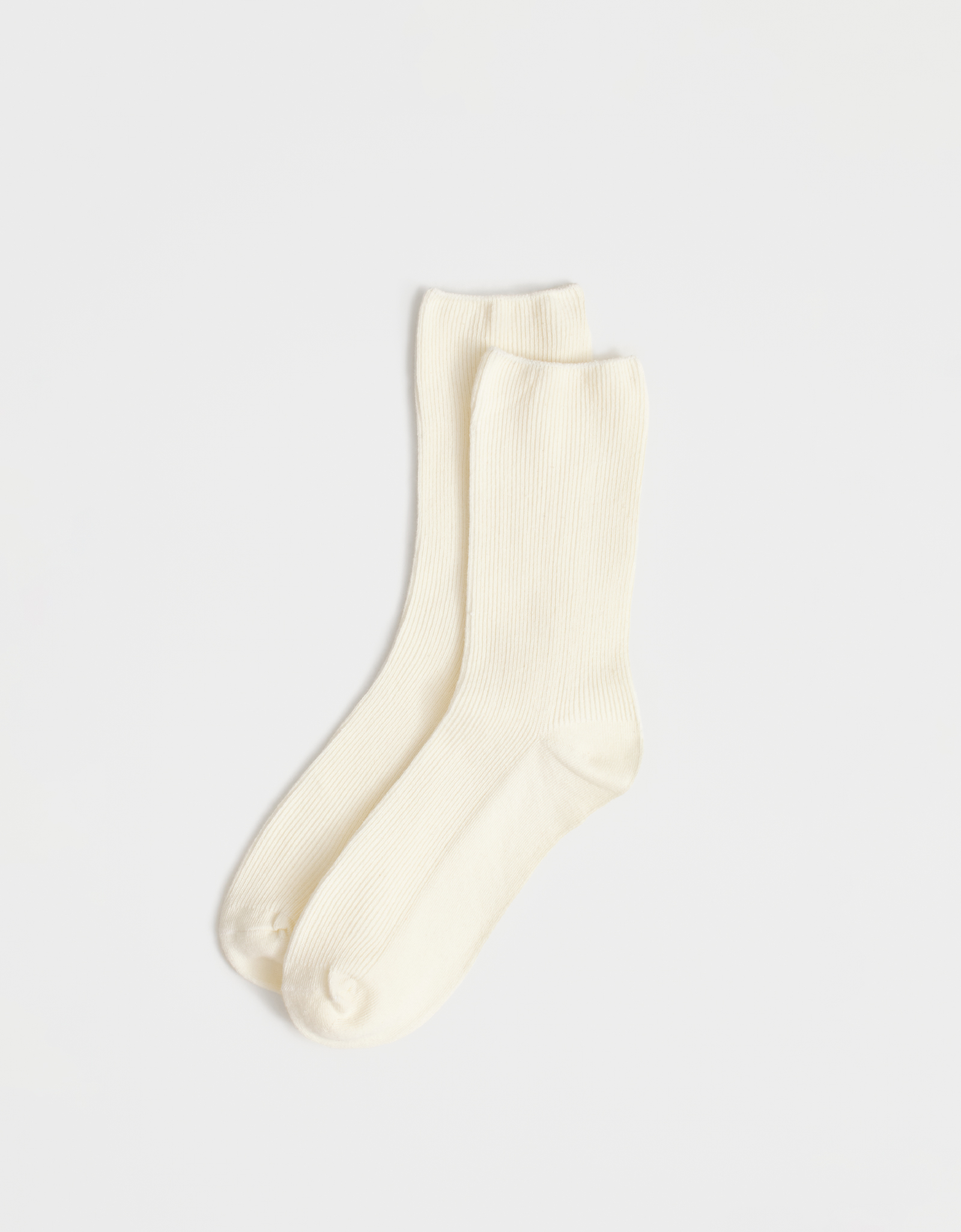 Носки женские, в рубчик, молочные, Rib basic, image-1
