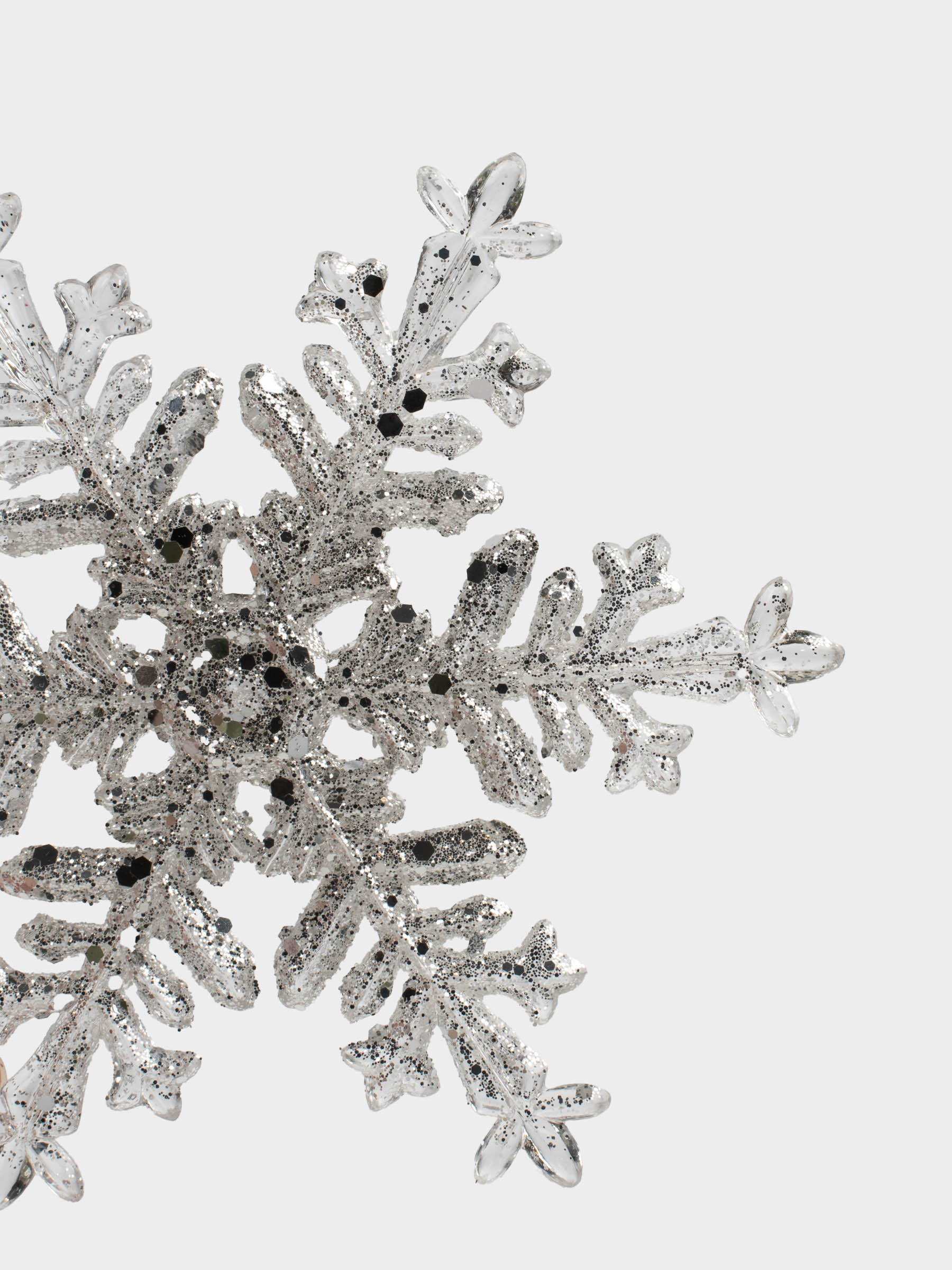 Игрушка елочная, 8 см, акрил, с блестками, серебристая, Снежинка, Figure sparkle, image-3