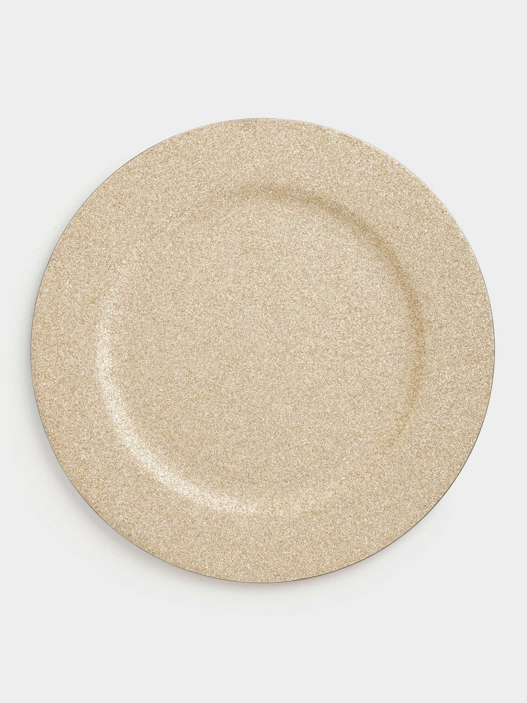 Тарелка подстановочная, 33 см, пластик, шампань, Plastic sparkle, image-0