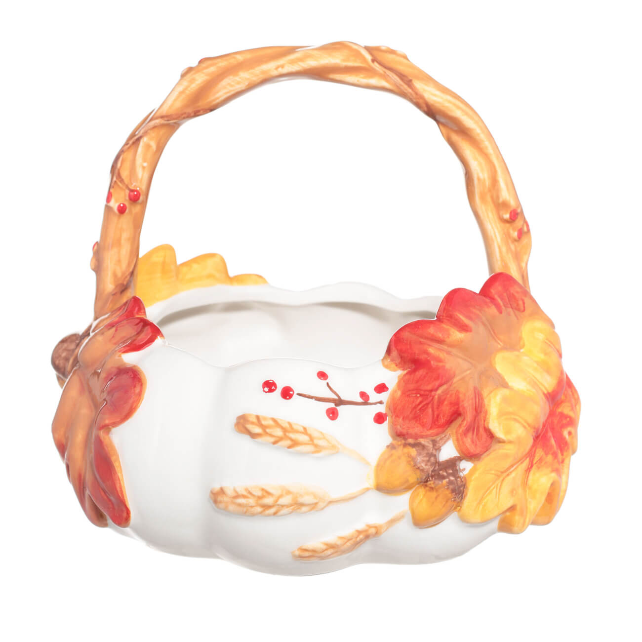 

Конфетница, 23х20 см, с ручкой, керамика, Желуди и рябина, Autumn gifts