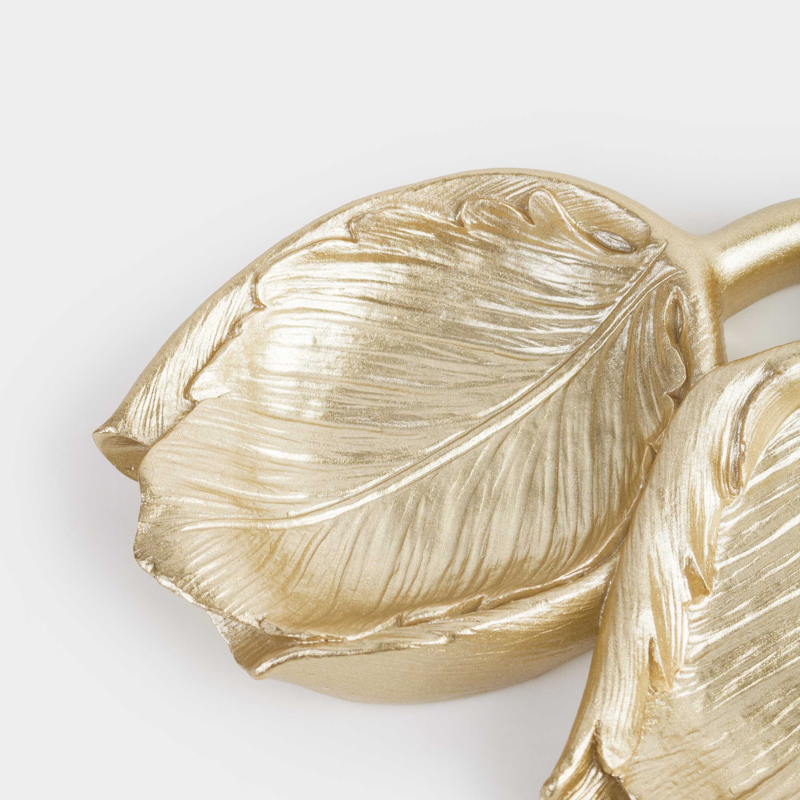 Блюдо декоративное, 18х16 см, полирезин, золотистое, Тюльпаны, Fantastic gold, image-6