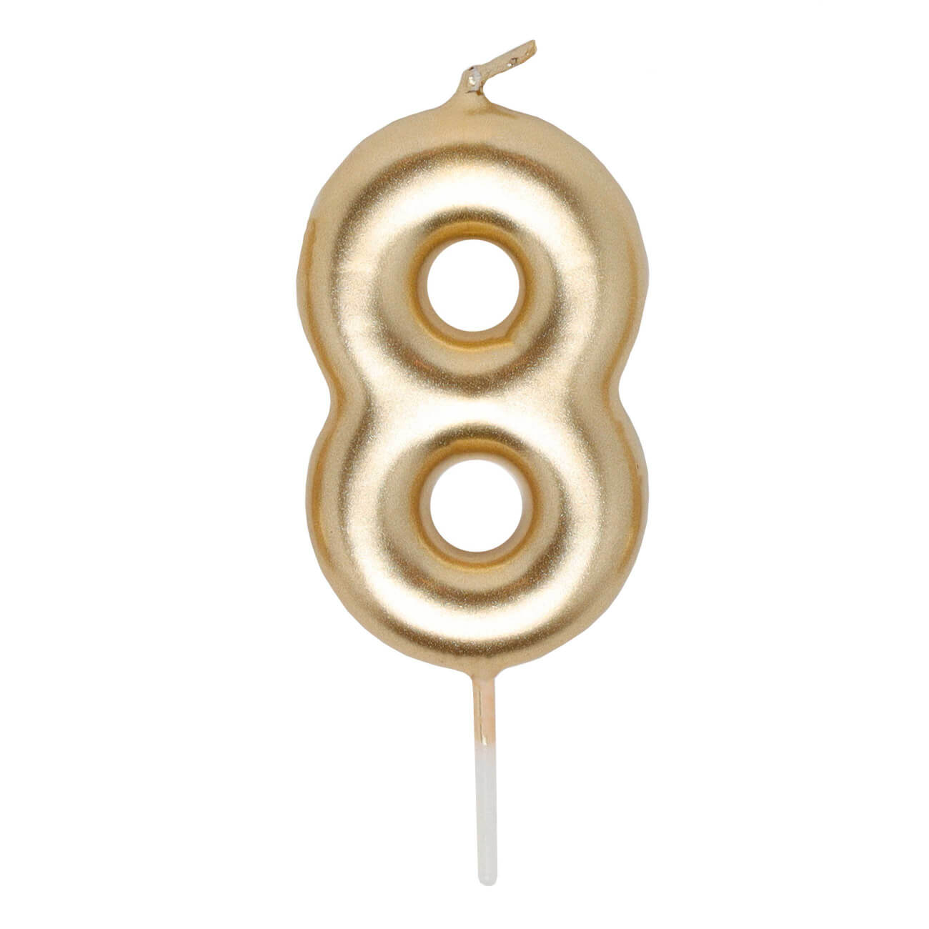 

Свеча для торта, 8 см, золотистая, Цифра 8, Birthday party