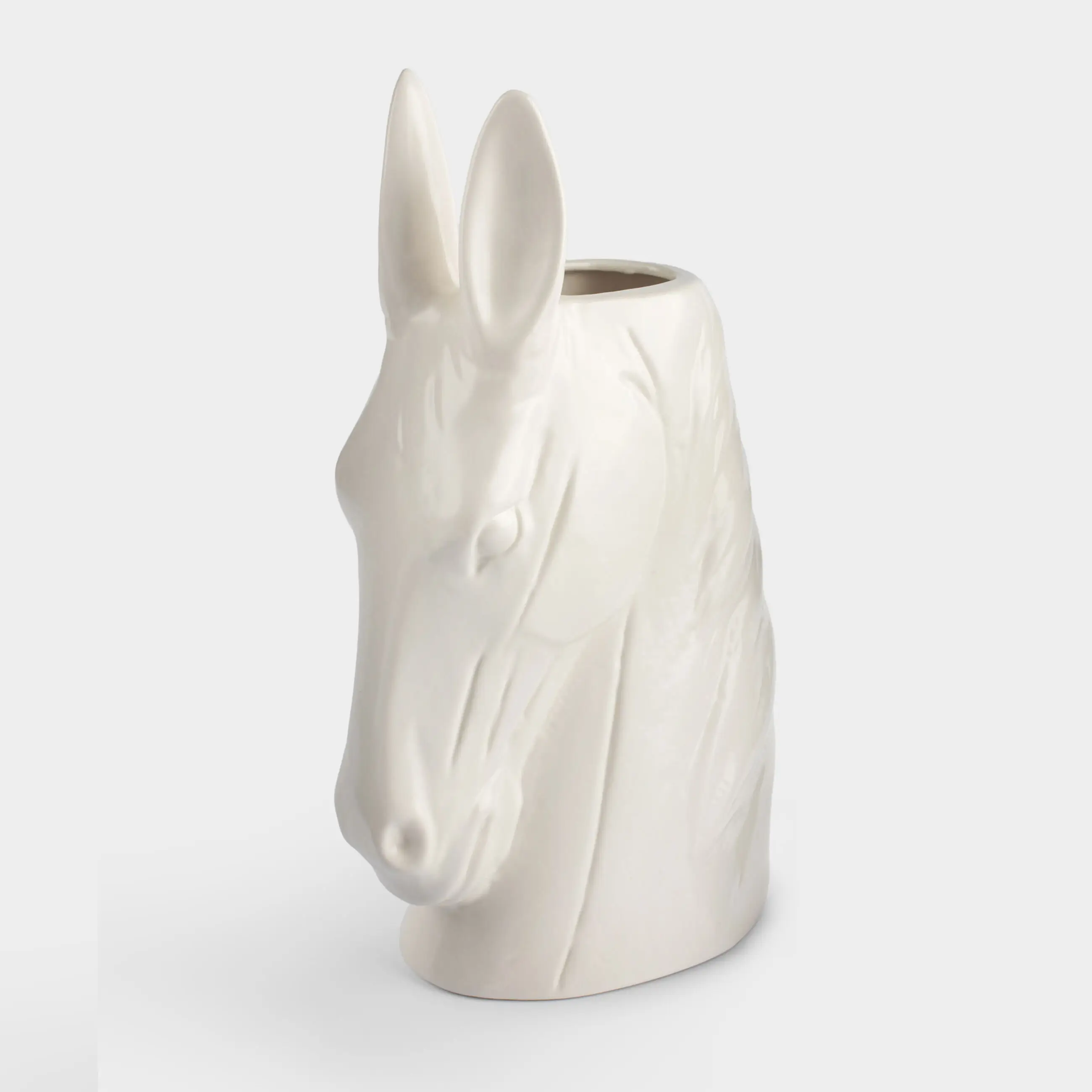 Ваза для цветов, 25 см, декоративная, фарфор P, белая, Конь, Horse white