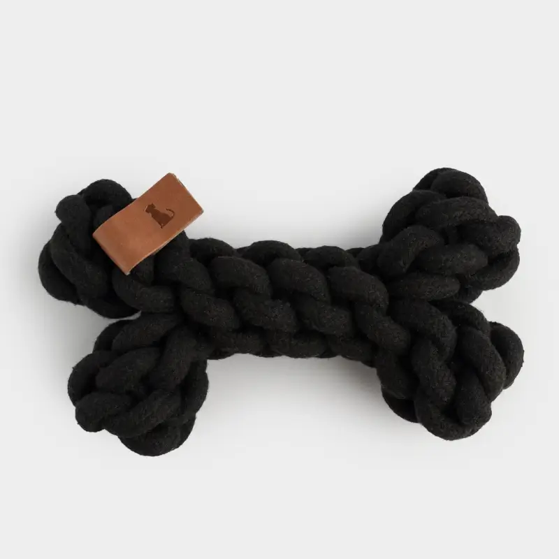Игрушка для собак, 18 см, хлопок, черная, Кость, Big pet, image-0