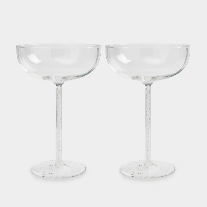 Бокал-креманка для шампанского, 300 мл, 2 шт, стекло/стразы, Crystal decor ,image-0