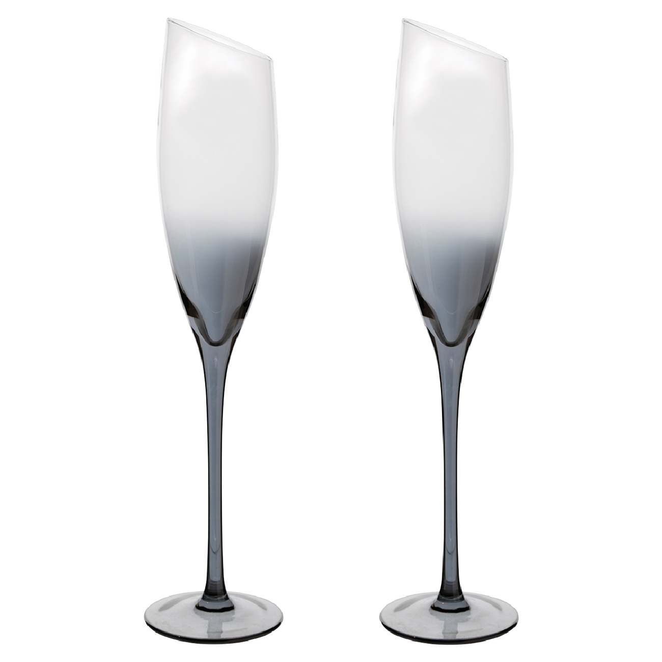 Бокал для шампанского, 180 мл, 4 шт, стекло, серый, Charm L Color изображение № 2