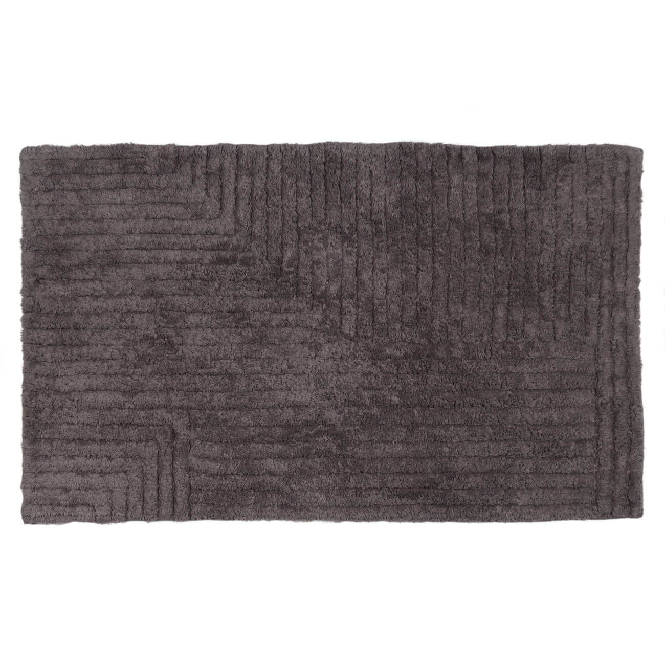 Коврик, 50х80 см, хлопок, серо-коричневый, Геометрия, Cage pattern коврик накидка henan prosper grey 80см ворс 55мм