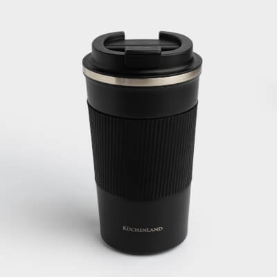 Термокружка, 500 мл, с зарфом, сталь/пластик/силикон, черная, Coffee life ,image-0