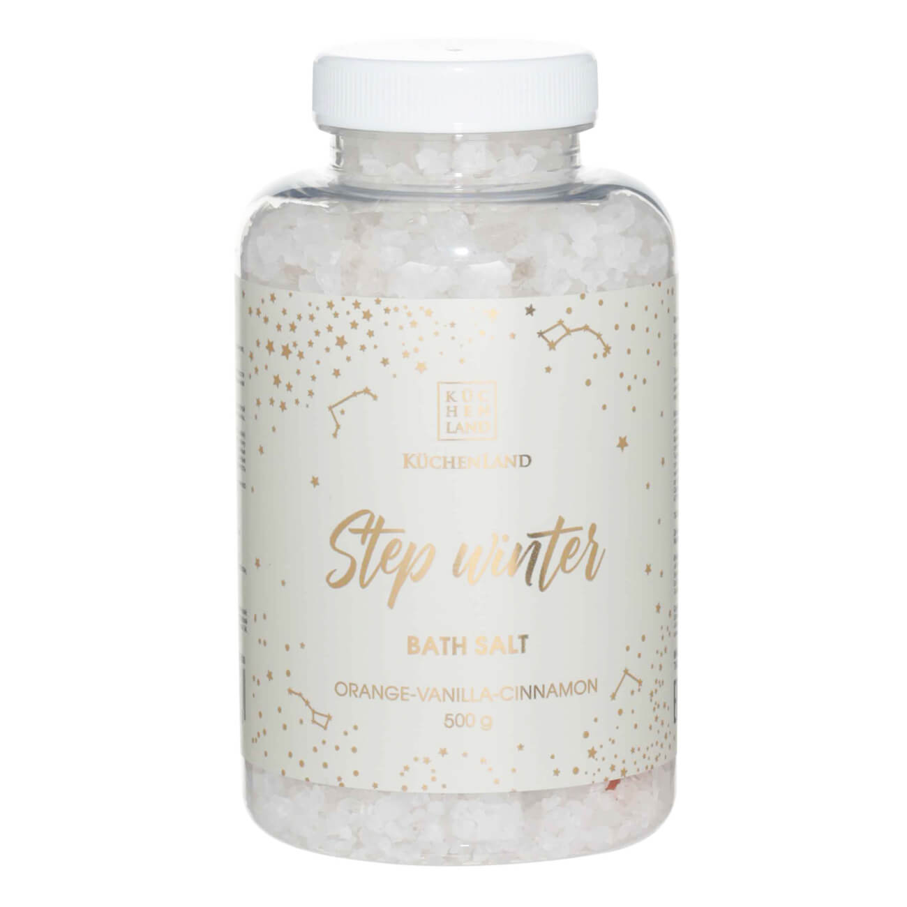 

Соль для ванны, 500 гр, белая, Апельсин/ваниль и корица, Step winter