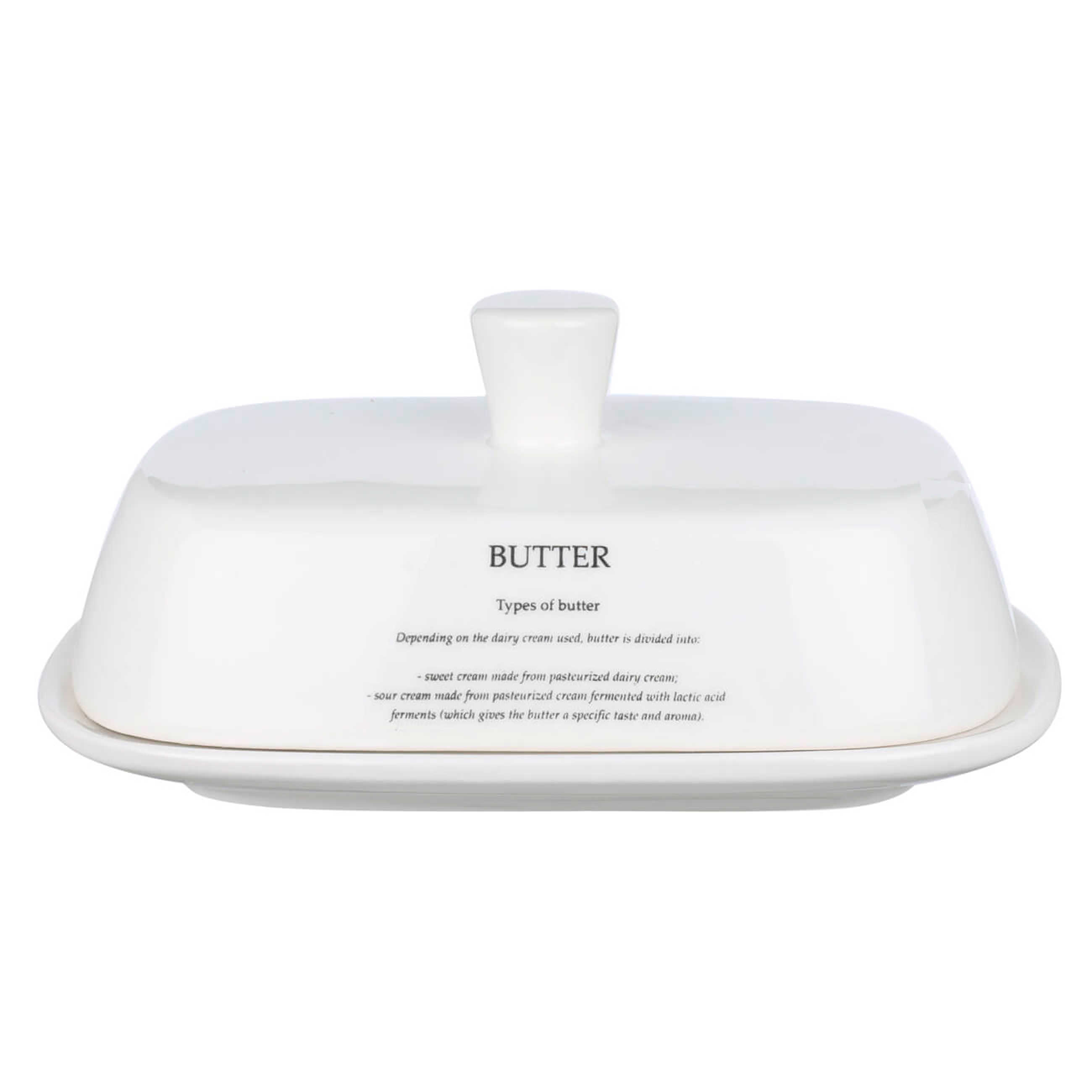 Масленка, 18 см, керамика, прямоугольная, белая, Butter, Course, image-0