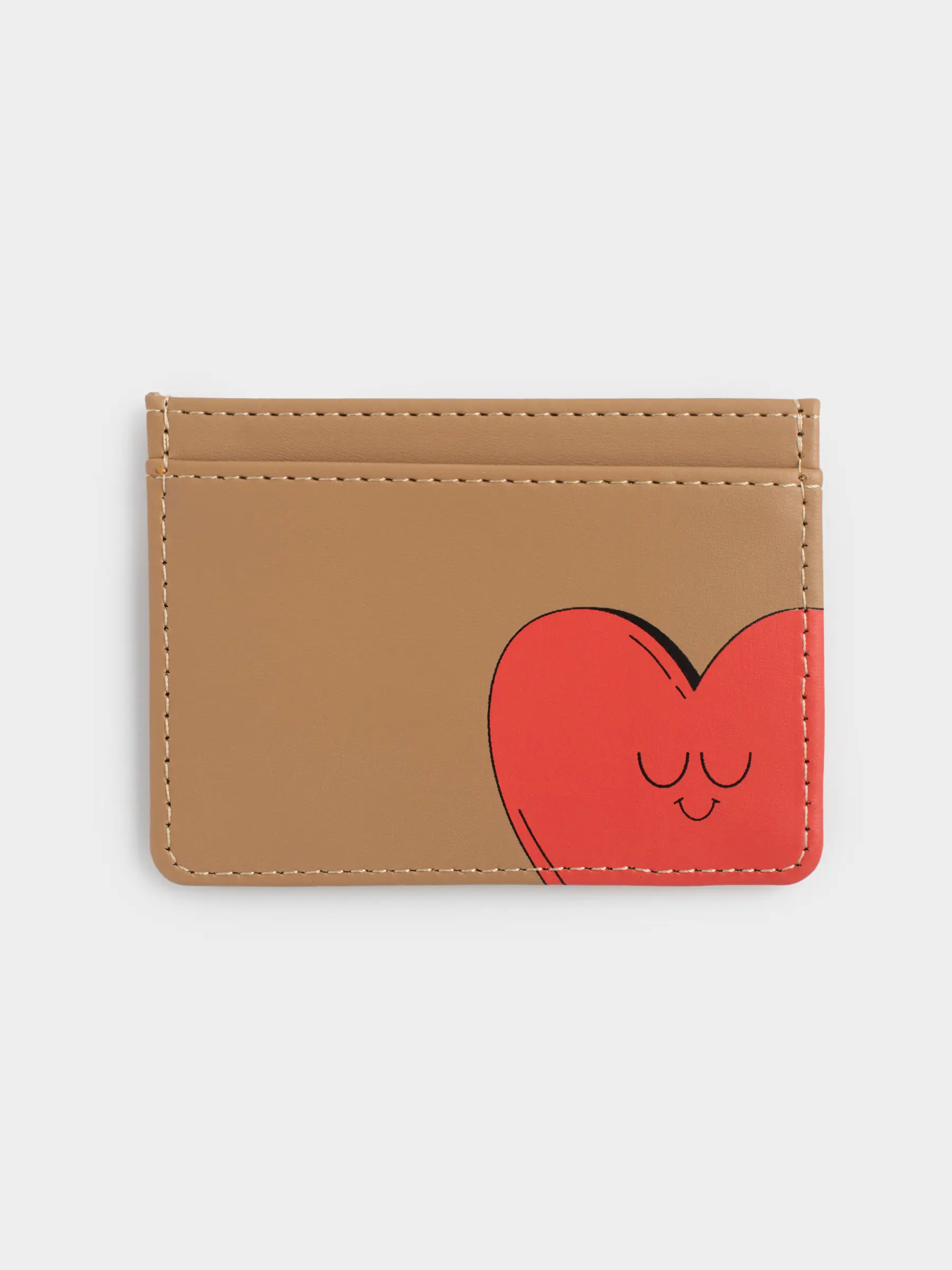 Картхолдер, 10х7 см, полиуретан, коричневый, Сердце, Heart accessory