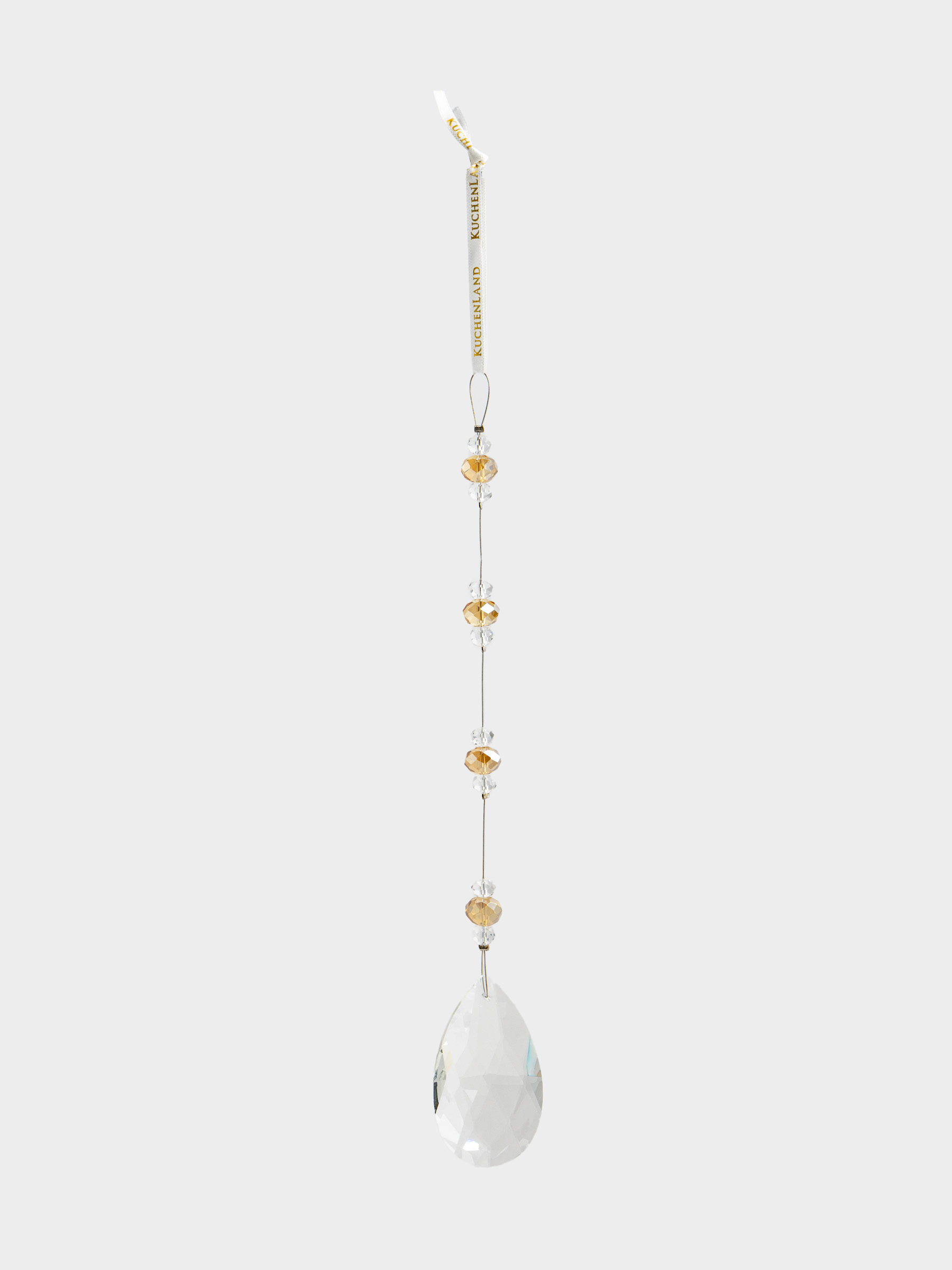 Игрушка елочная, 20 см, стекло, янтарная, Кристаллы, Ice crystal, image-1
