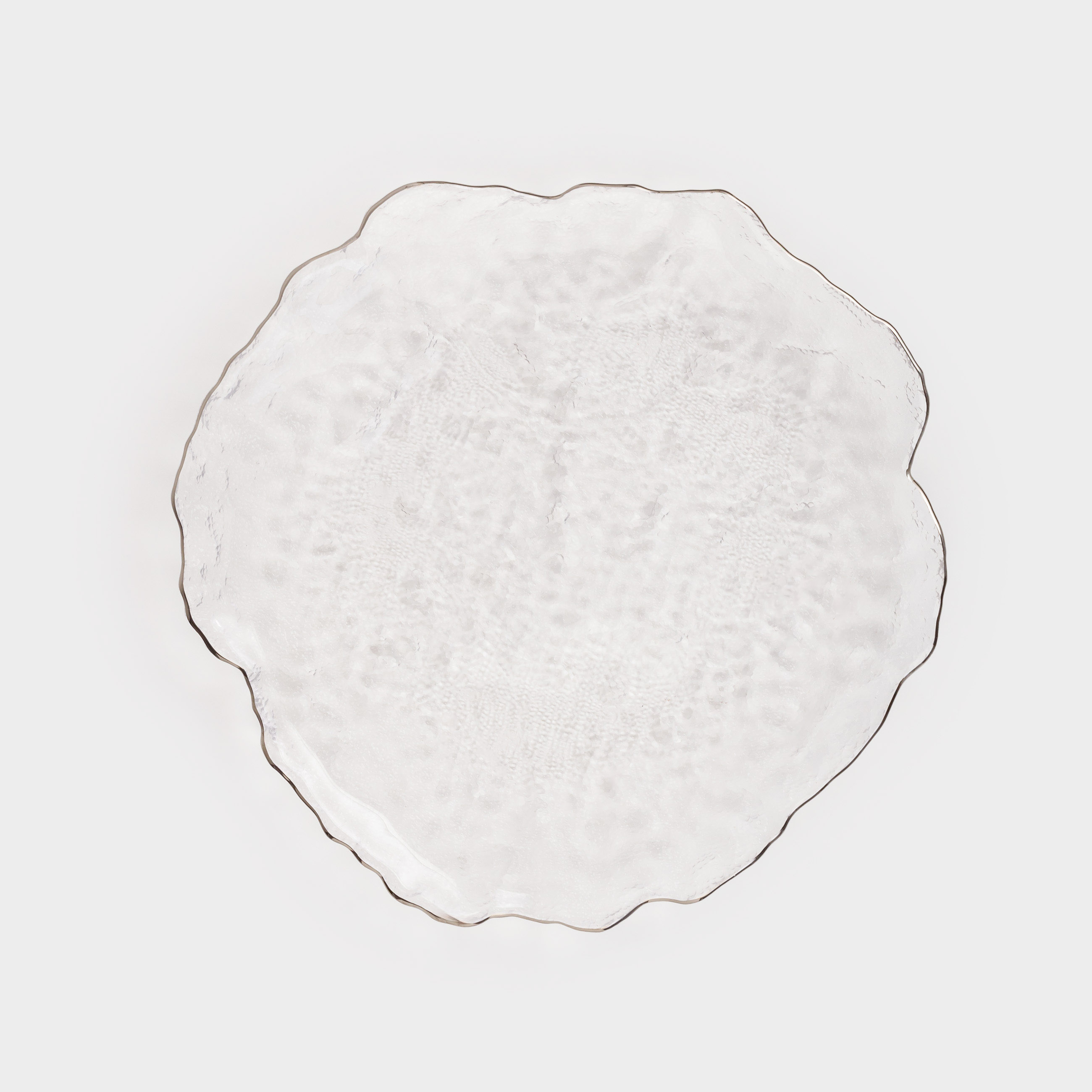 Блюдо 30 см стекло с серебристым кантом Nautilus silver 1990₽