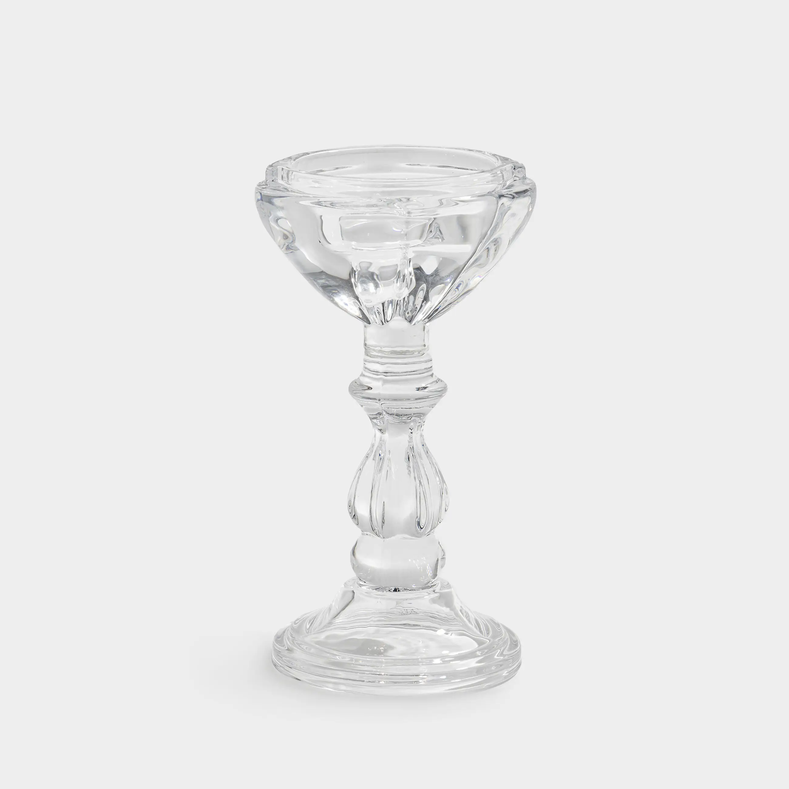 Подсвечник, 20 см, для одной свечи, на ножке, стекло, Clear