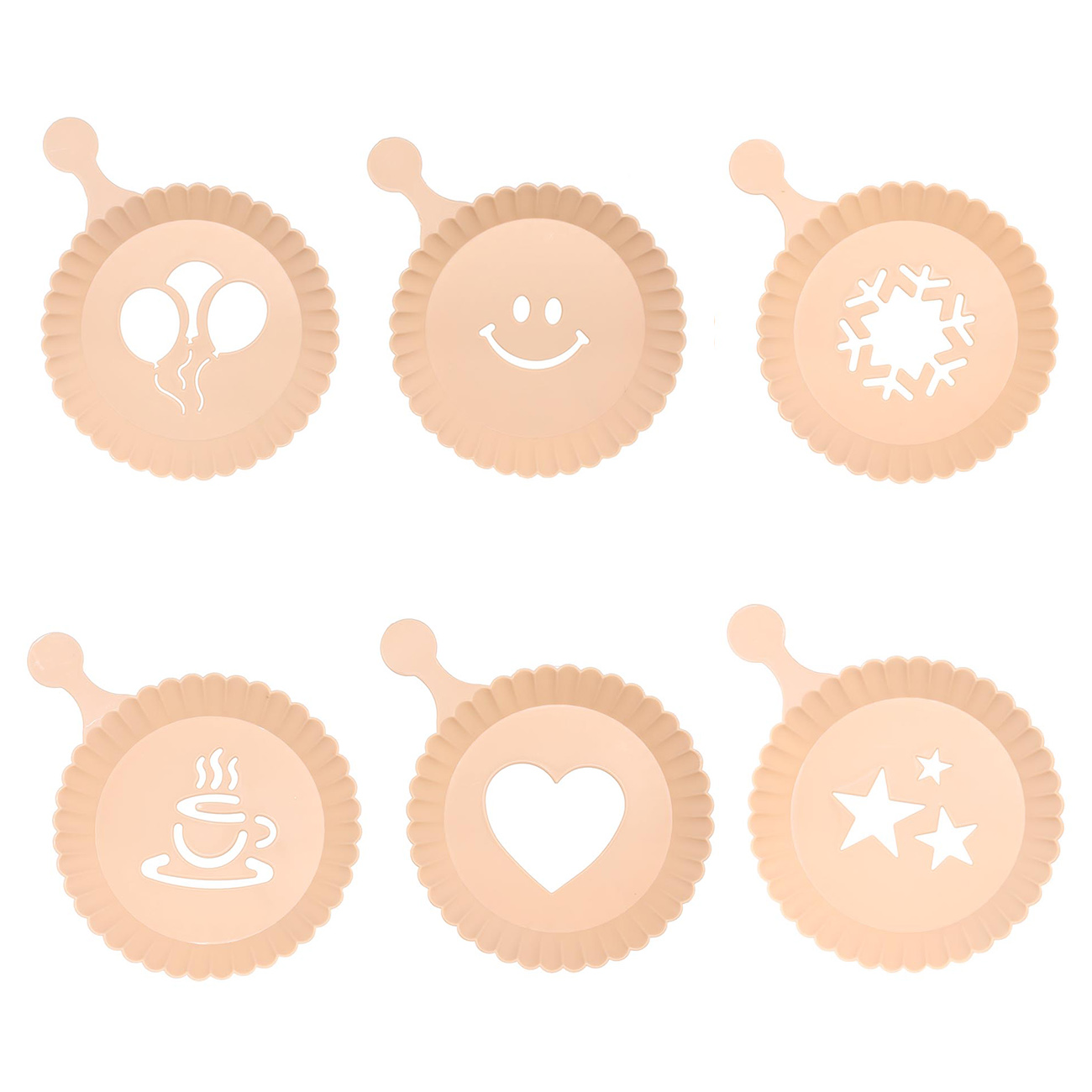 

Трафарет кондитерский, 14х11 см, 6 шт, пластик, бежевый, Bakery