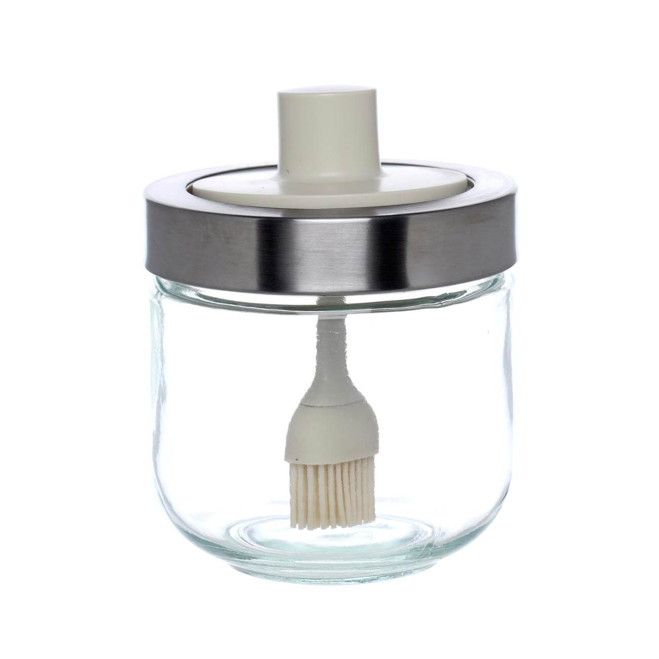

Контейнер для масла, 300 мл, с кисточкой, стекло/силикон, бежевый, Comfort light