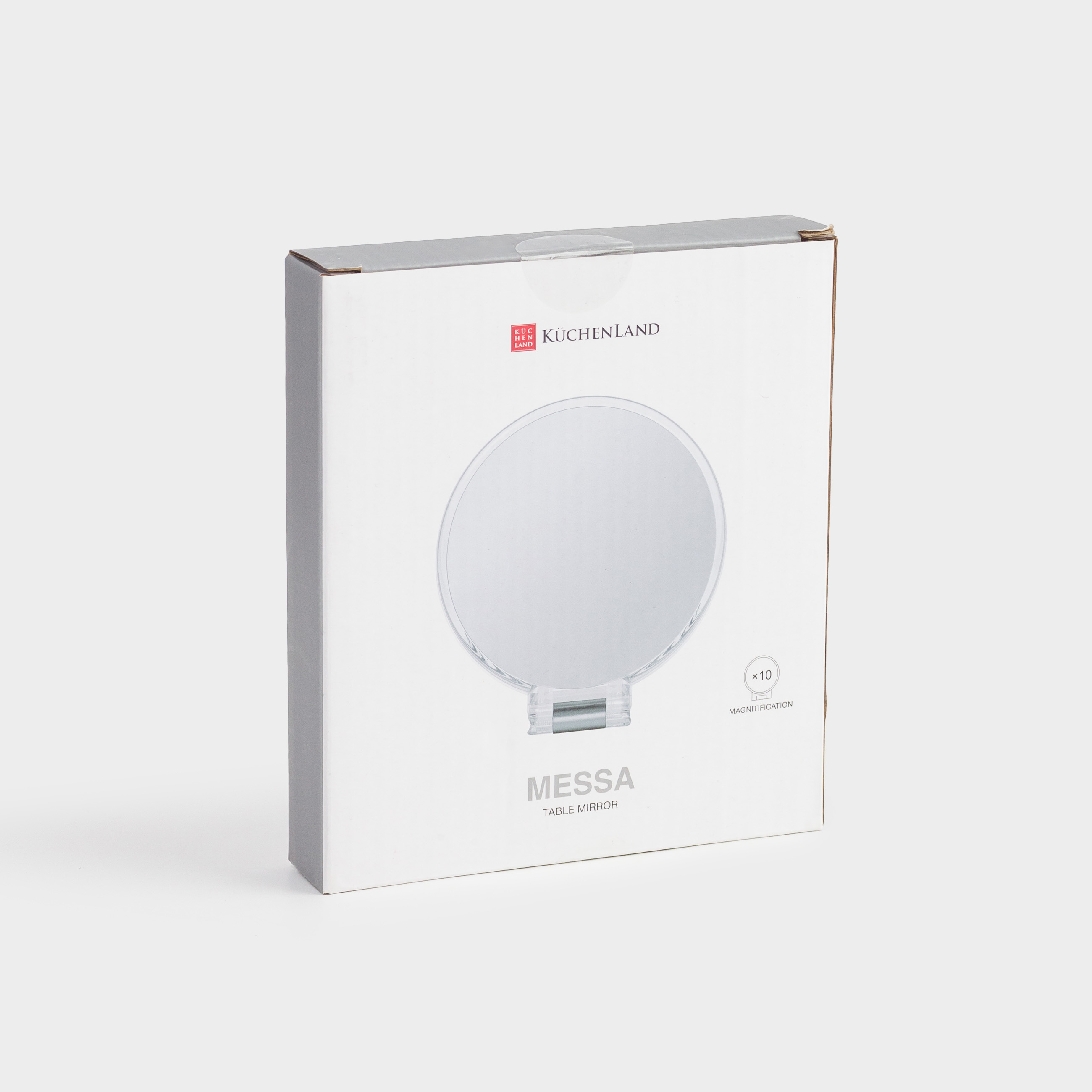 Зеркало настольное, 23x13/11 см, двустороннее, складное, ручка-подставка, пластик, круглое, Messa, image-4