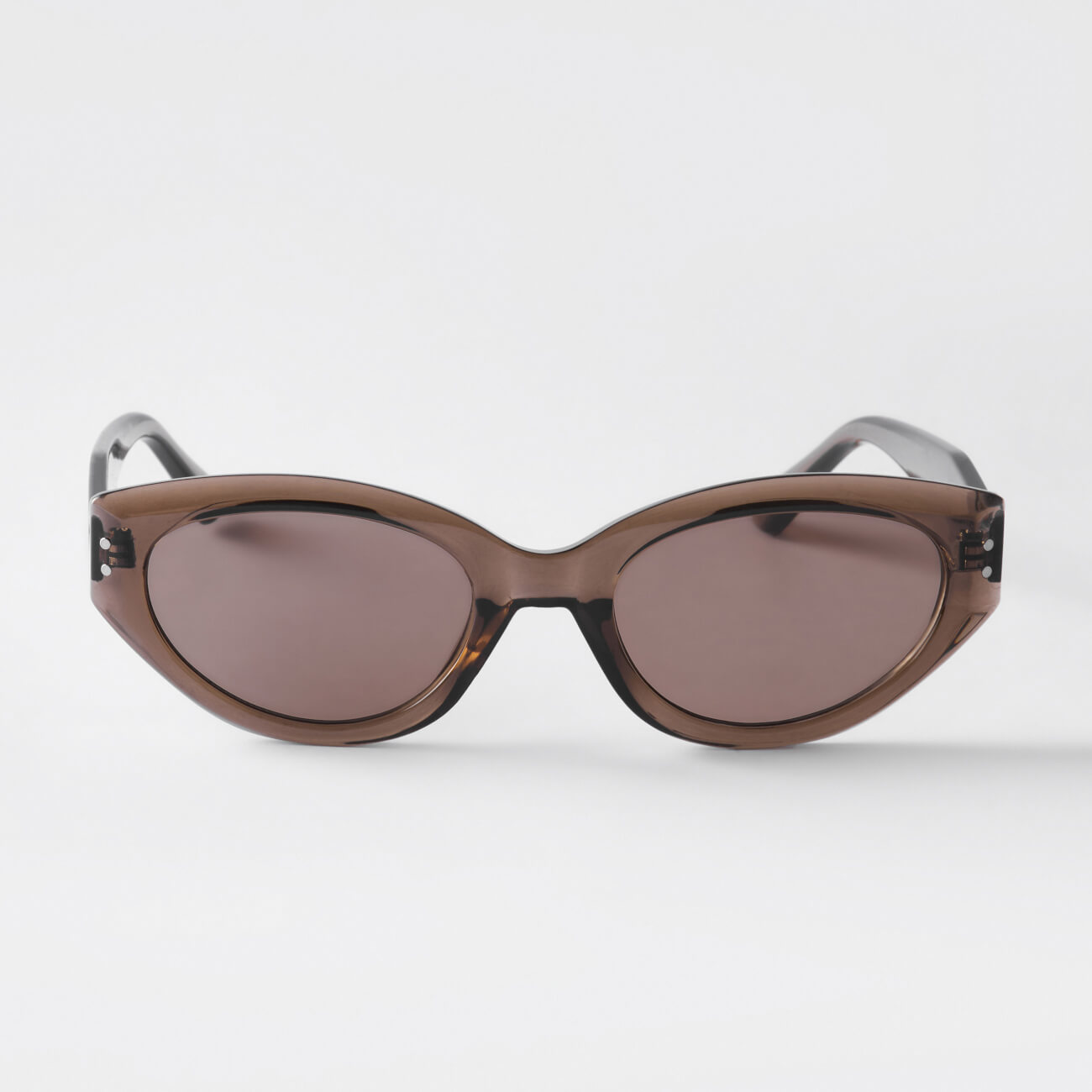 

Очки солнцезащитные, пластик, коричневые, Кошачий глаз, Eyewear