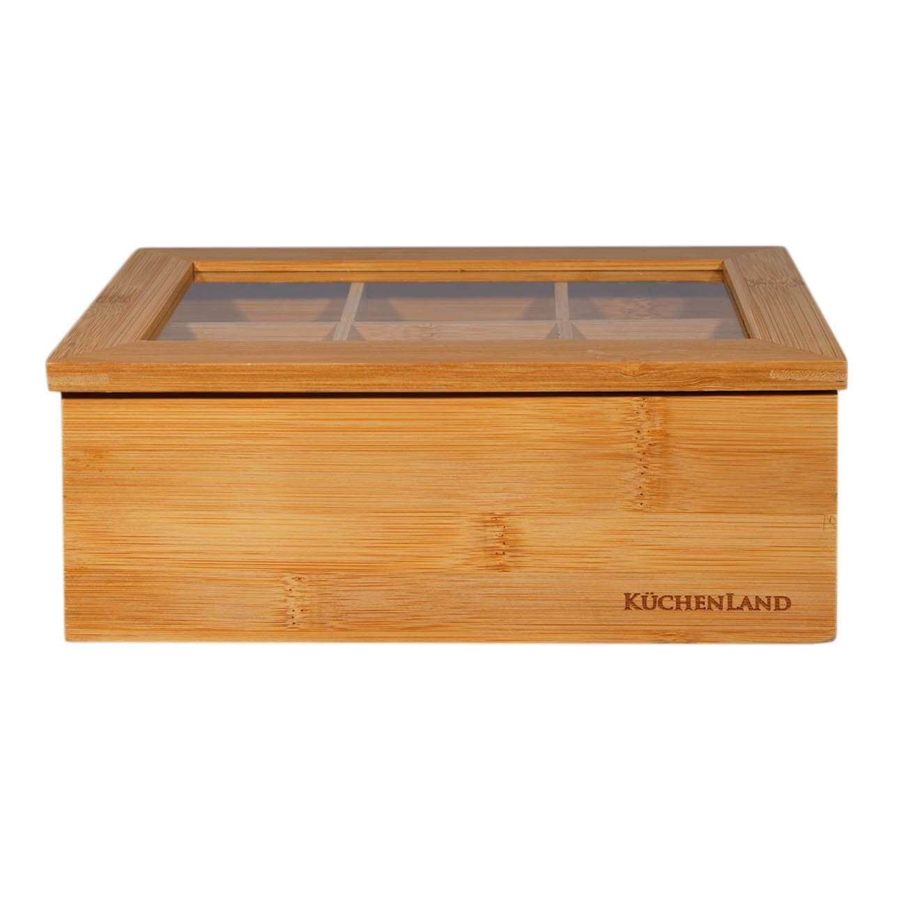 Коробка для чая, 24х16 см, 6 отд, бамбук, прямоугольная, Bamboo подарочная коробка картон 23х19х13 см прямоугольная щедрый дед мороз д10103п 373 1