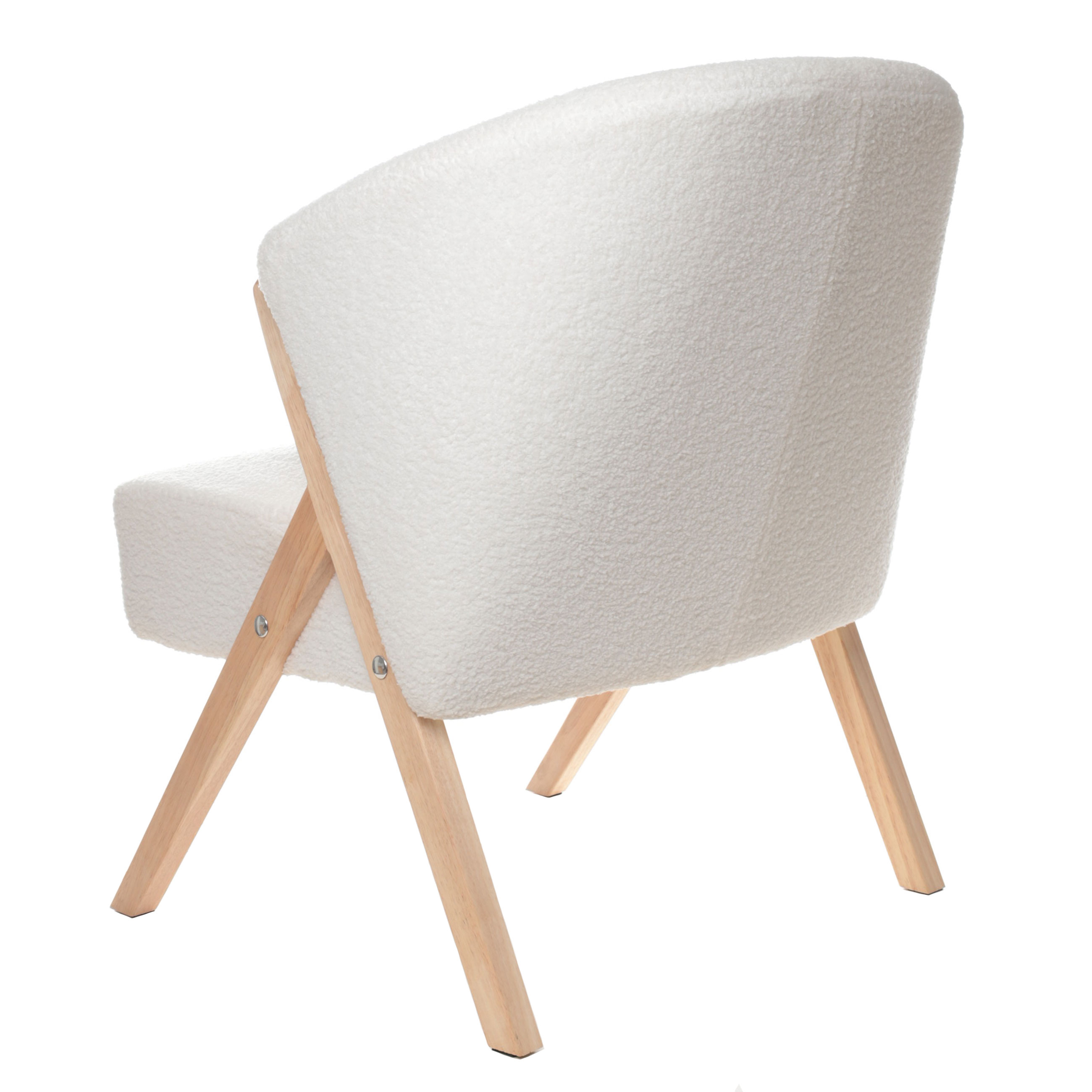 Кресло, 81 см, с подлокотниками, букле/дерево, молочное, Boucle изображение № 3