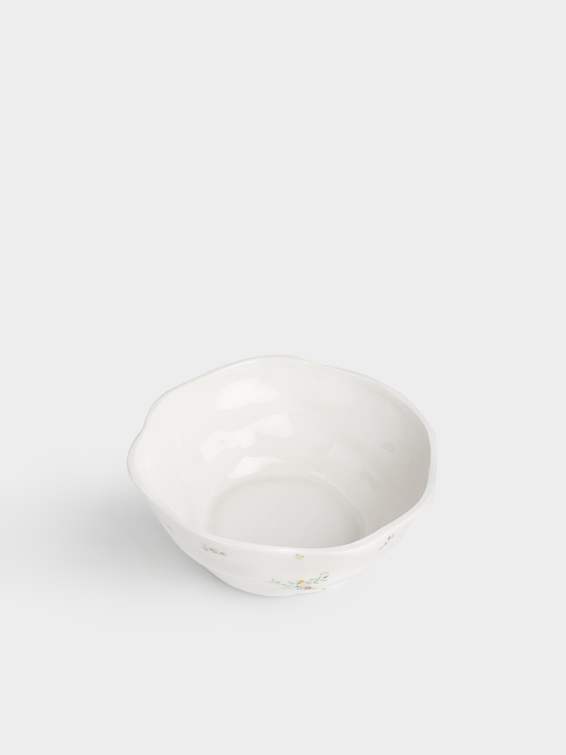 Салатник, 21х8 см, 1,4 л, керамика D, молочный, Цветы, El flower, image-3