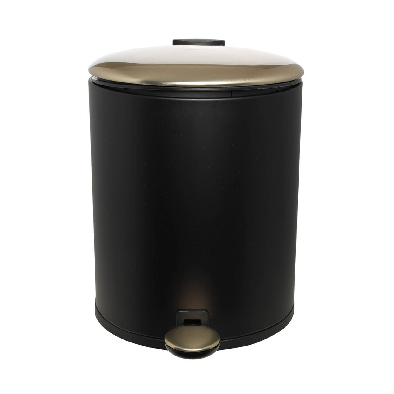 Емкость для мусора, 5 л, с педалью, металл, черно-золотистое, Black chic емкость для охлаждения напитков zeller 800мл