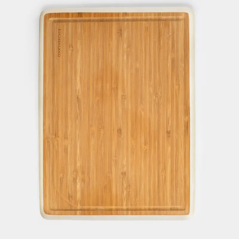 Доска разделочная, 38x28 см, бамбук, прямоугольная, молочный кант, Bamboo ,image-0