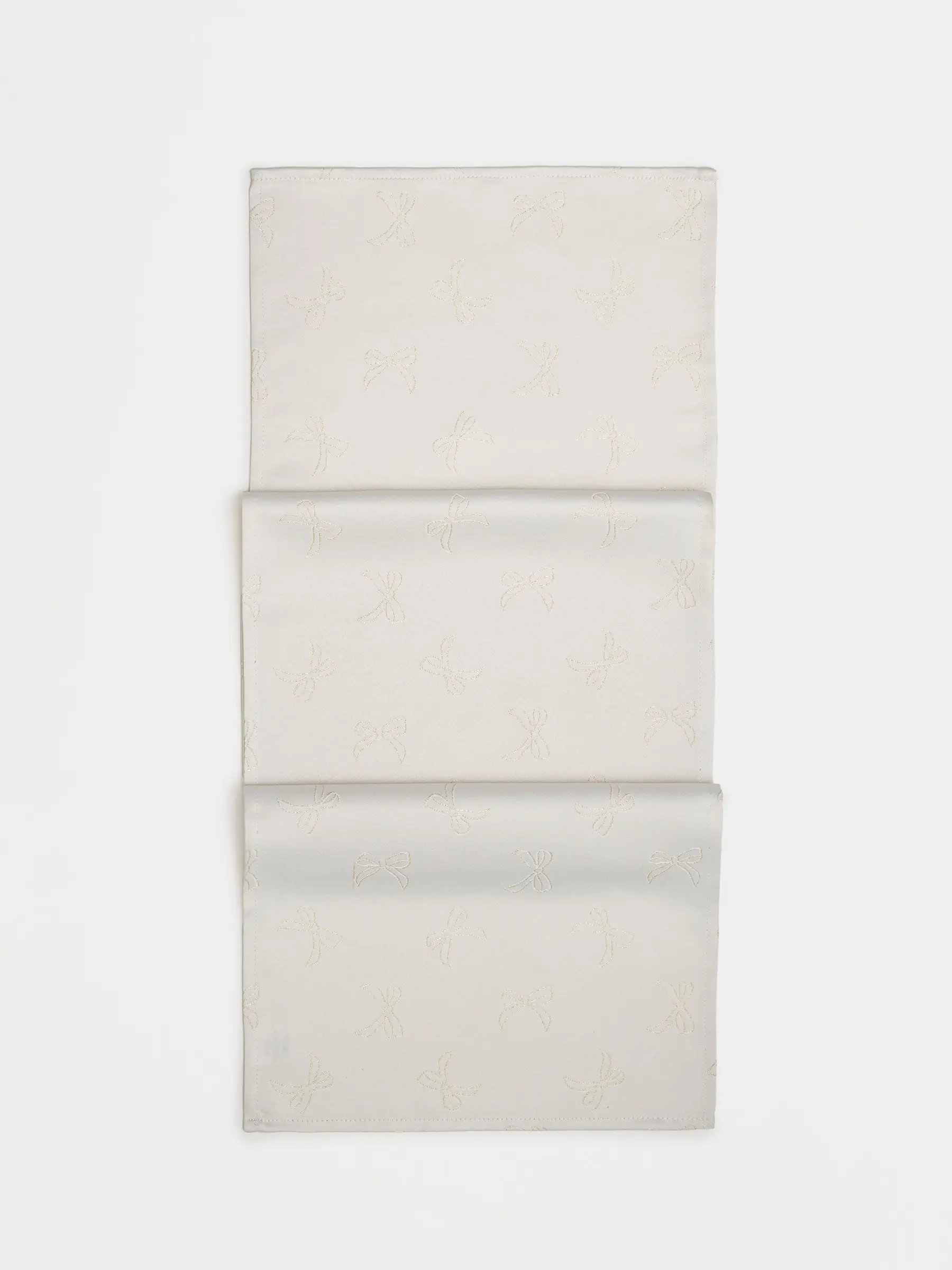 Дорожка настольная, 40х160 см, жаккард, полиэстер, молочная, Банты, Jacquard bow