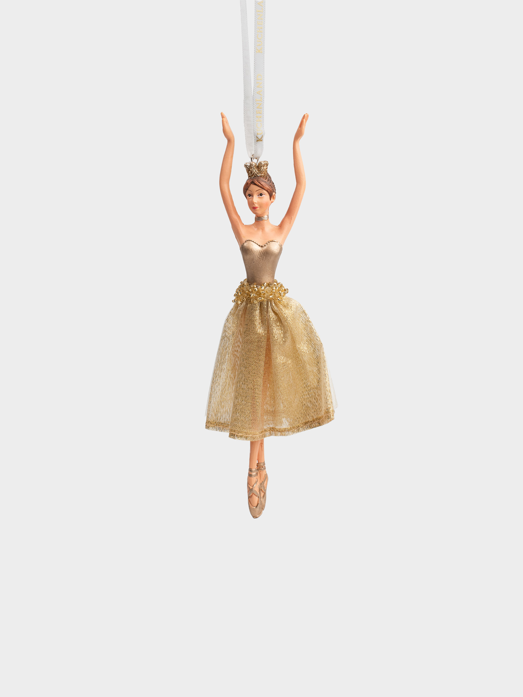 Игрушка елочная, 9х18 см, полиэстер, шампань, Балерина, Sweet girl, image-0