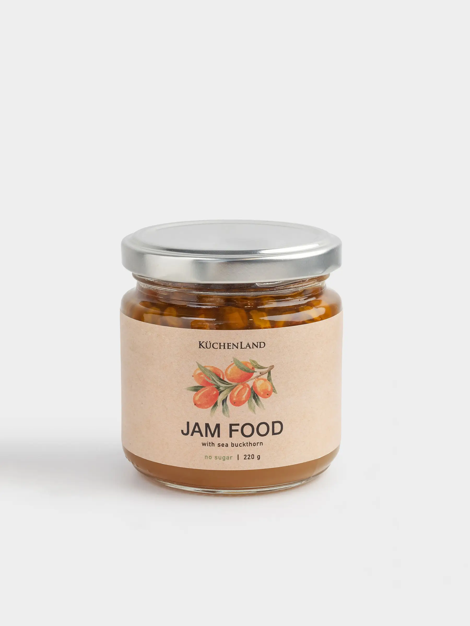 Джем, 220 гр, с облепихой, без сахара, Jam food