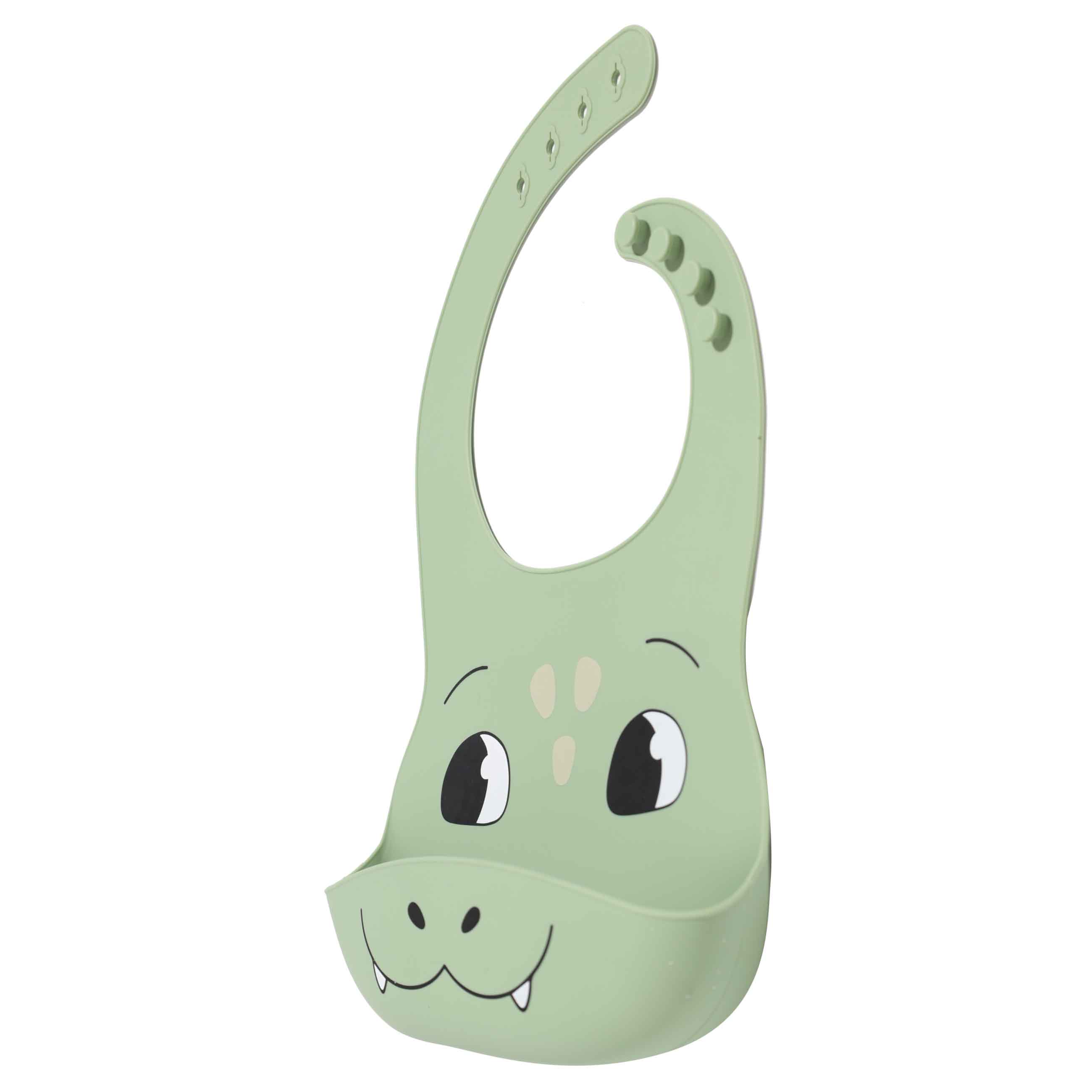 Нагрудник, детский, 30х22 см, с карманом, силикон, зеленый, Дракоша, Kiddy dragon изображение № 3
