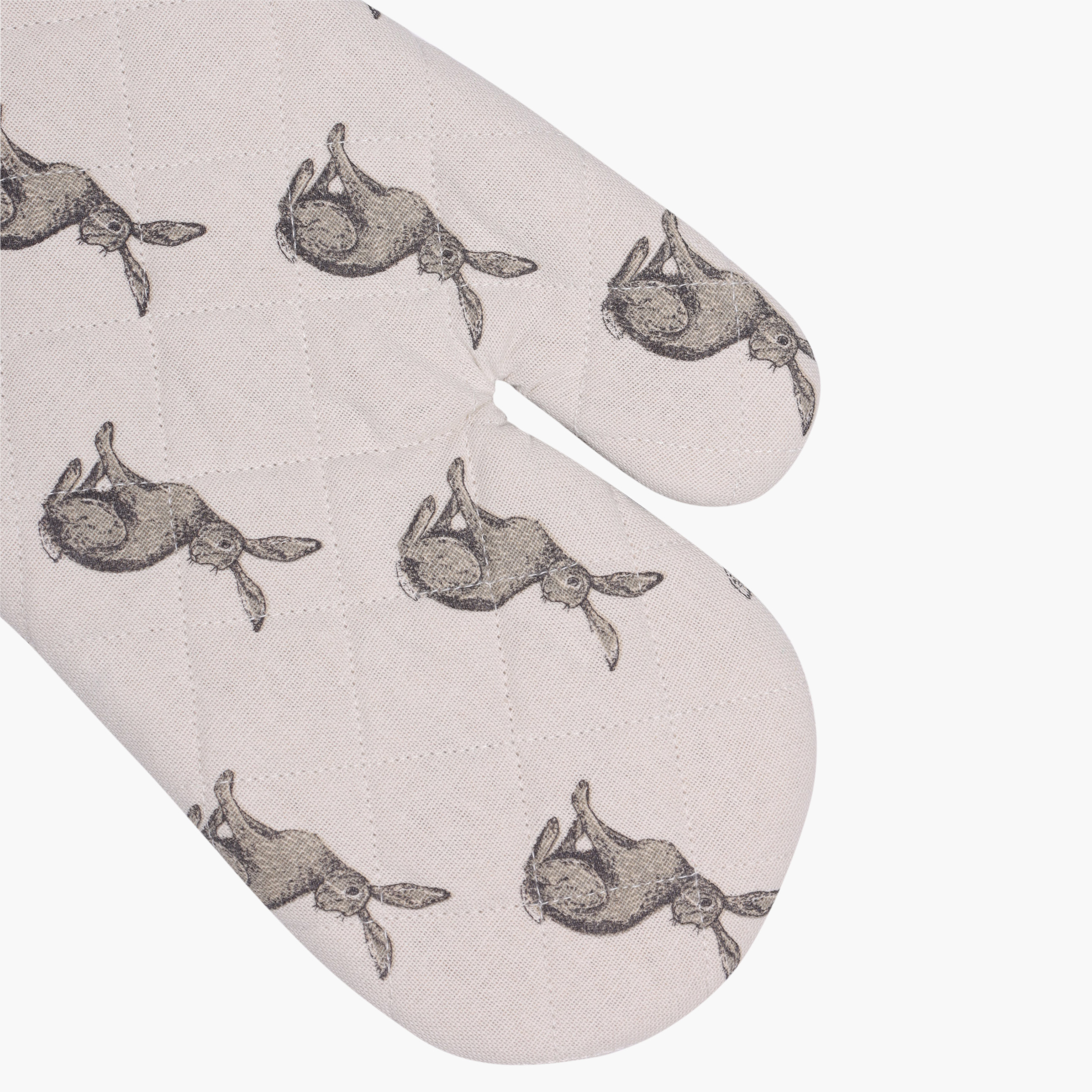Прихватка-варежка, 17x33 см, хлопок, белая, Кролик, Rabbit grey изображение № 2
