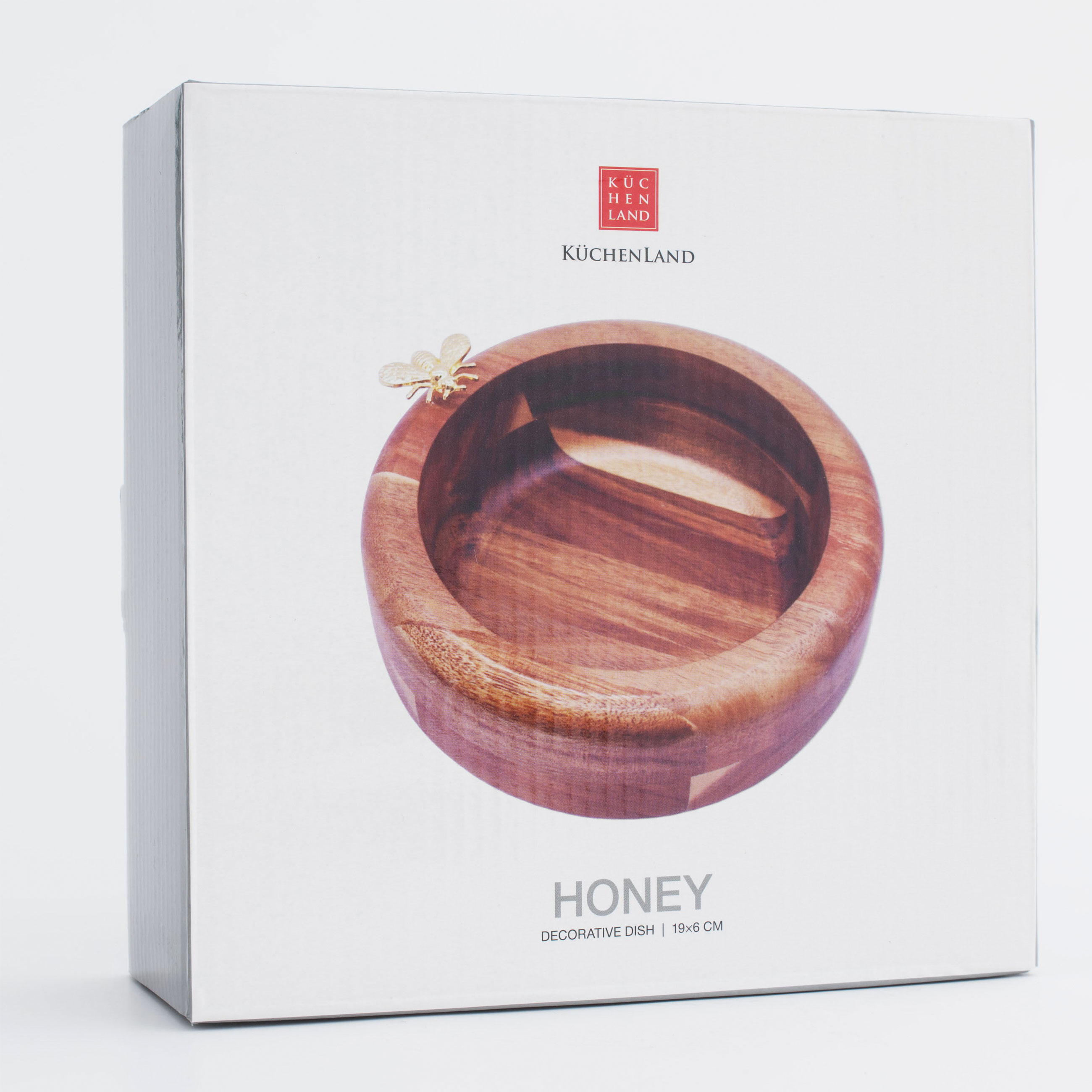 Блюдо декоративное, 19 см, дерево/металл, Пчела, Honey, image-6