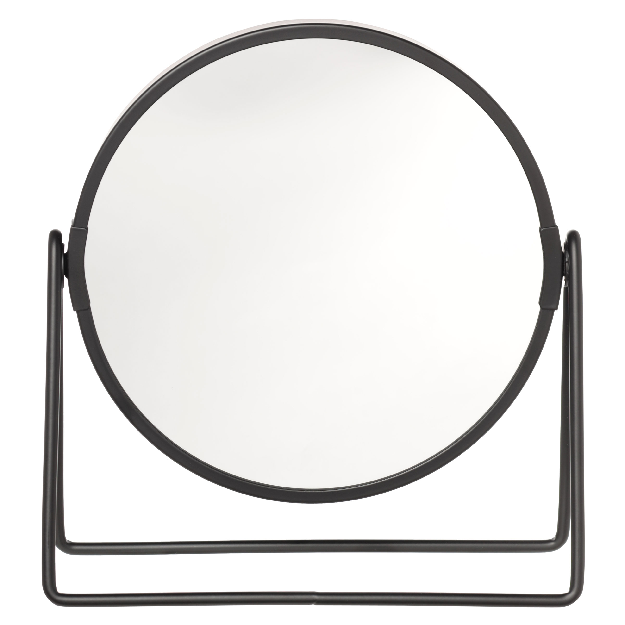 Зеркало настольное, 20 см, двустороннее, металл, круглое, черное, Graphic изображение № 2