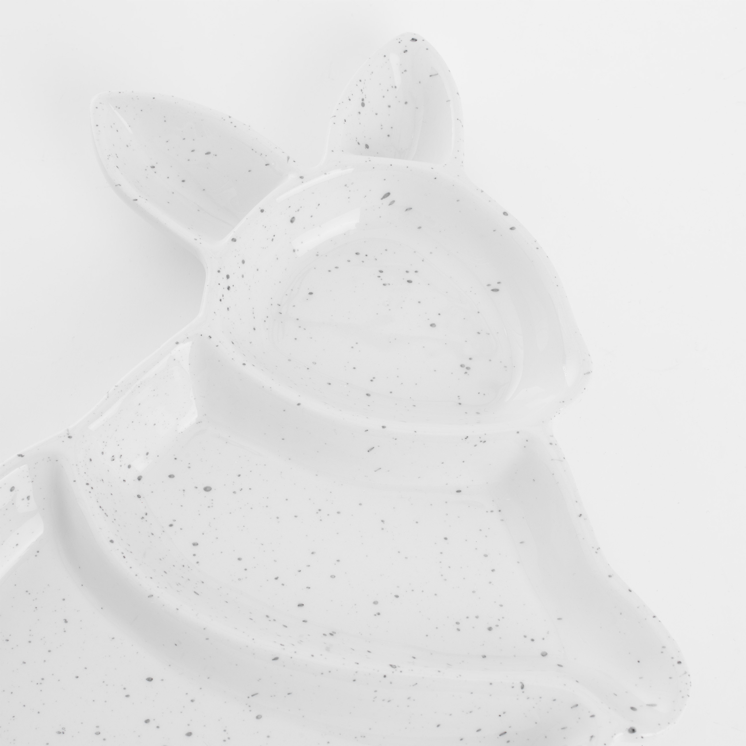 Менажница, 26х19 см, 3 отд, керамика, молочная, в крапинку, Кролик, Natural Easter изображение № 4