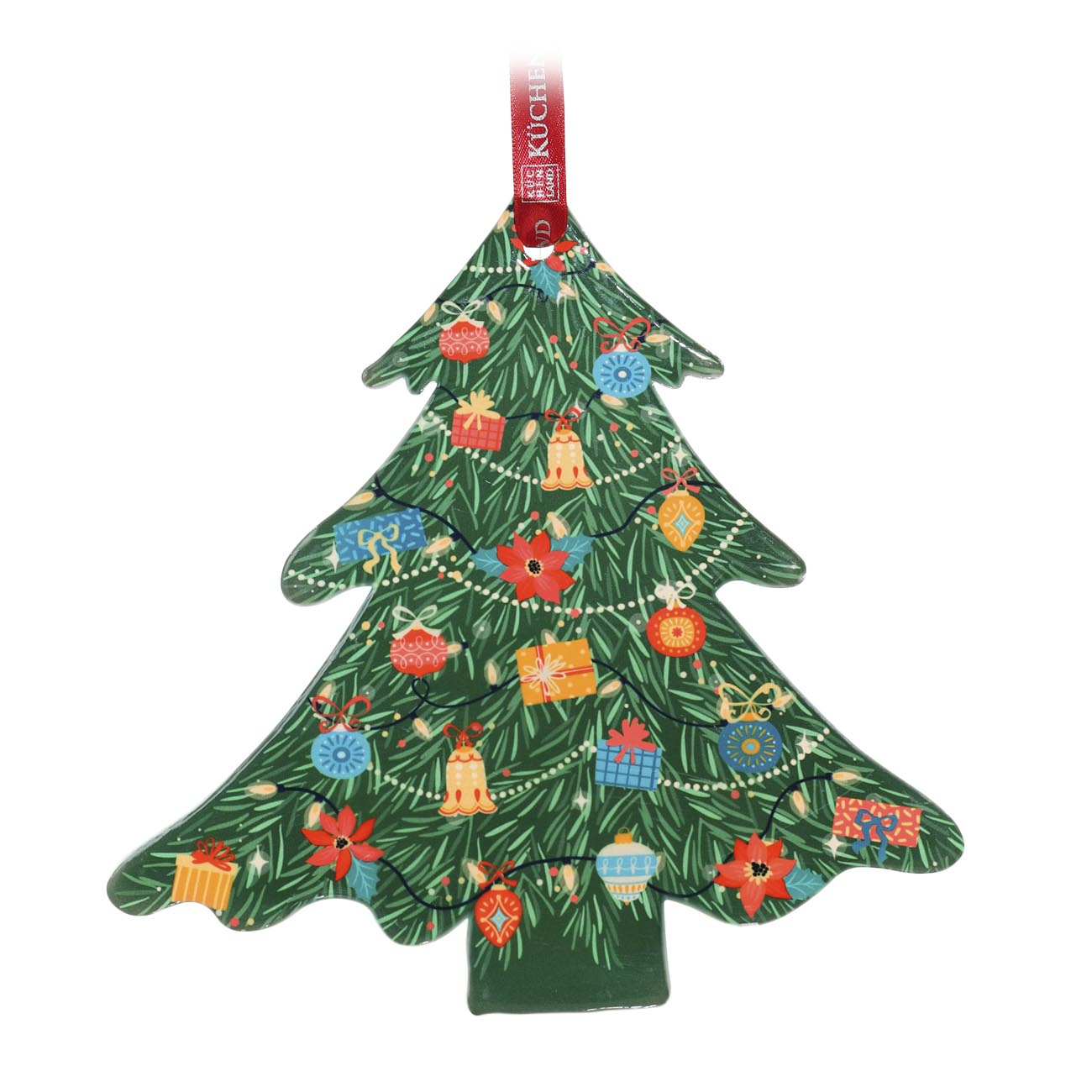 

Подставка под горячее, 20x20 см, керамика/пробка, Елка, Christmas classic