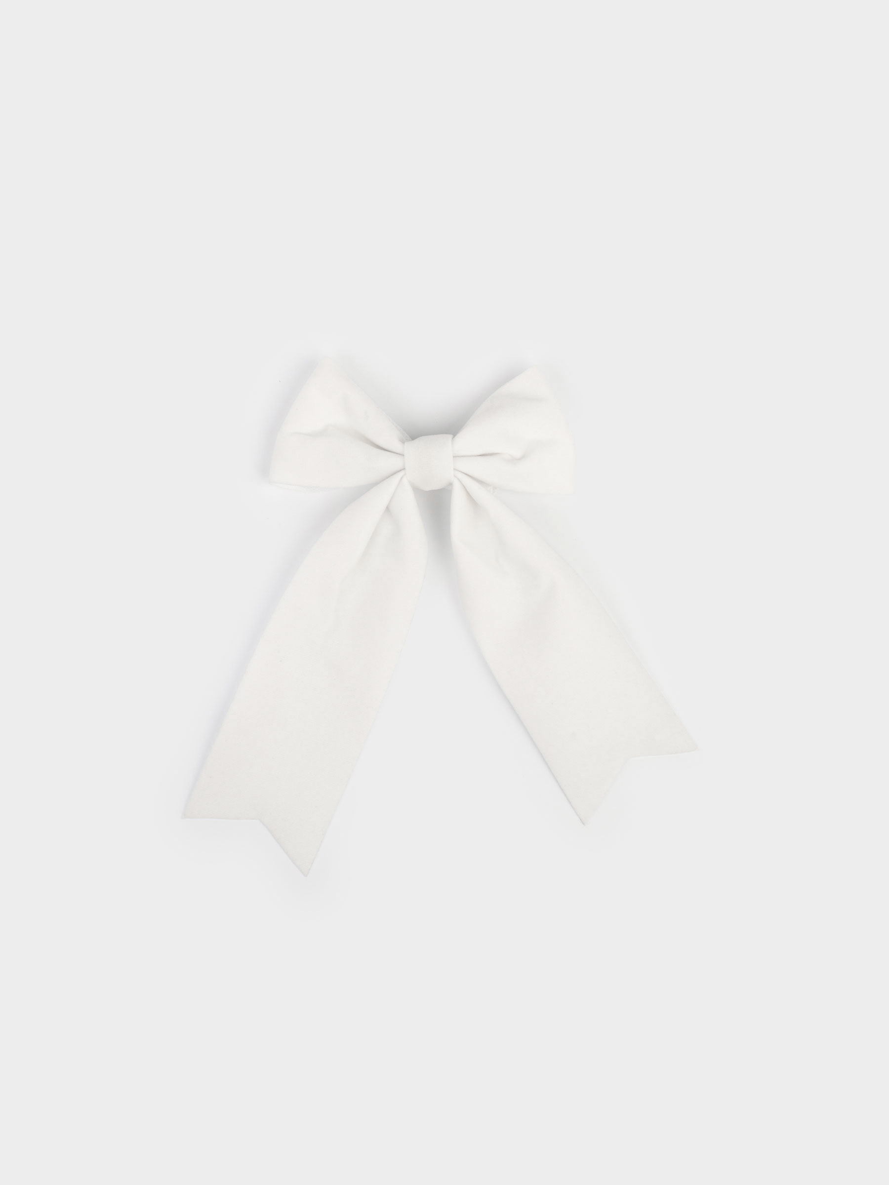 Украшение декоративное, 10х15 см, на клипсе, полиэстер, молочное, Бант, Bow velvet, image-0