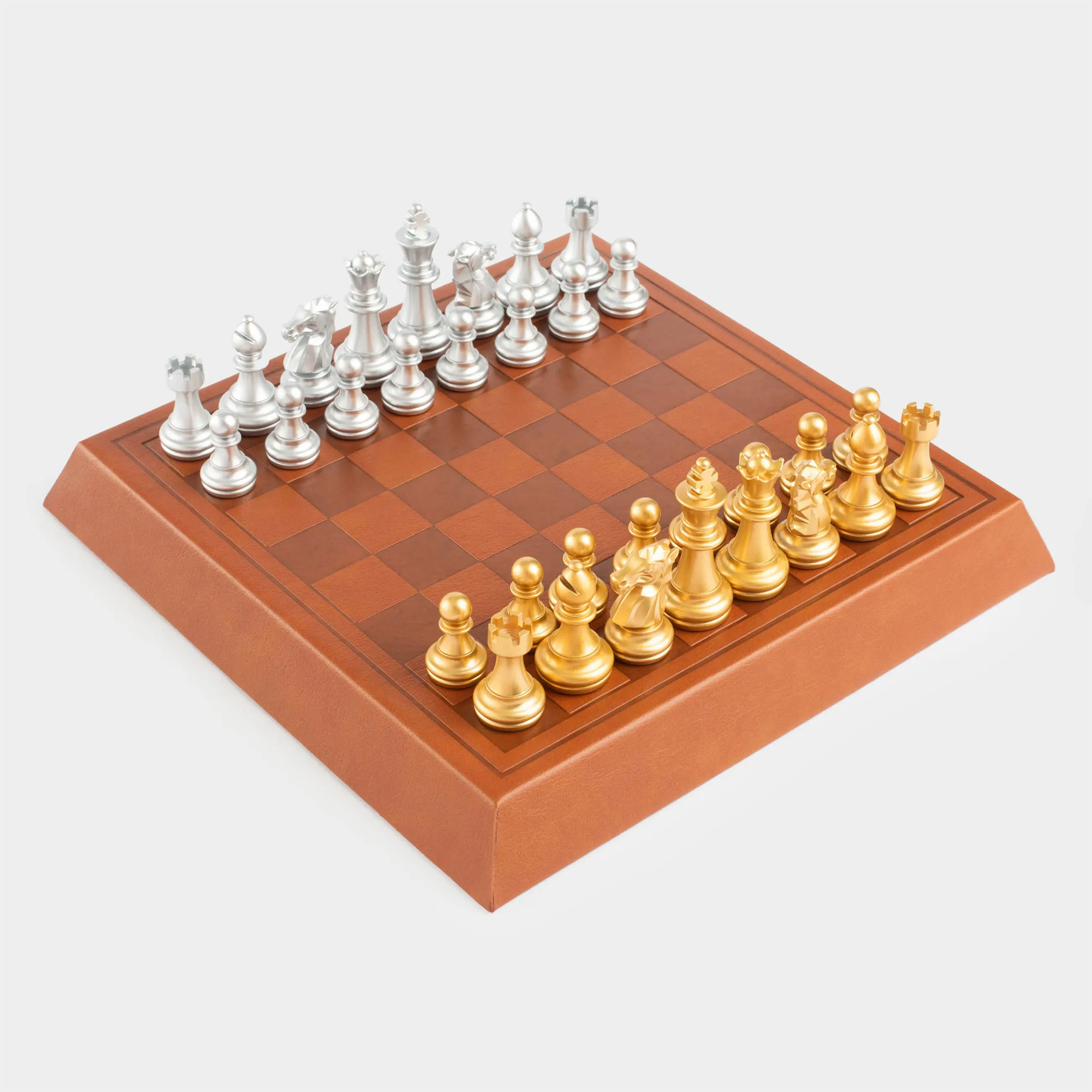 Игра настольная, 19х19 см, шахматы, искусственная кожа/МДФ, Hobby leather